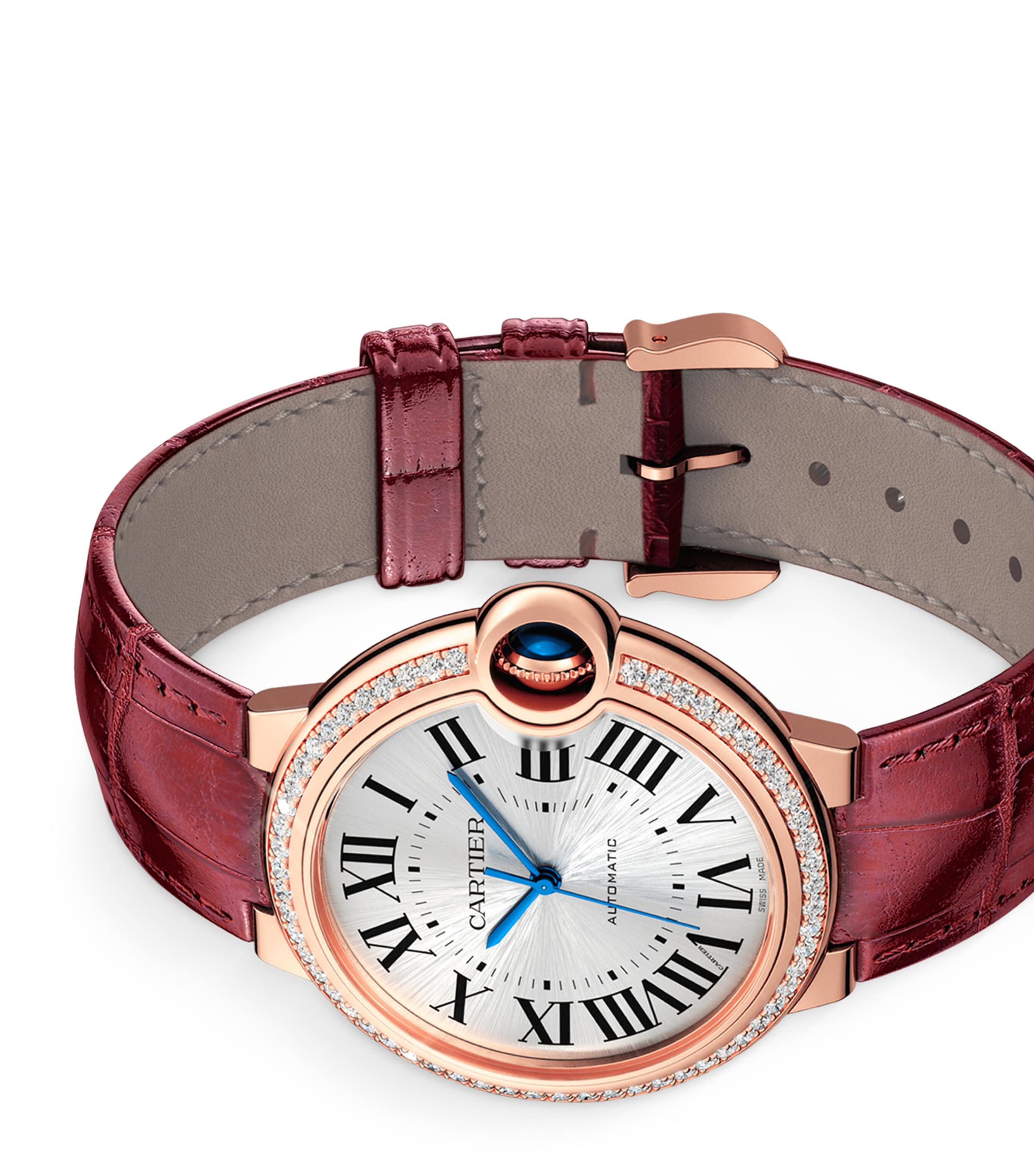 Cartier Rose Gold and Diamond Ballon Bleu de Cartier Watch 36mm Grey Image 3