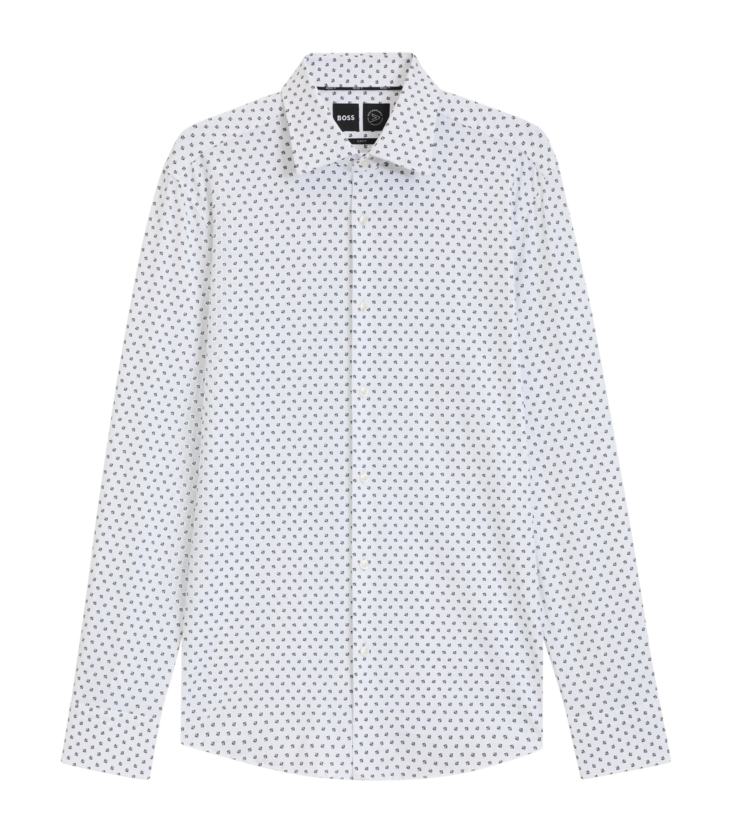 BOSS Performance-Stretch Jersey Printed Shirt | Men Clothing | Shirts | Formal Shirts | Designers | Boss | Partywear | Mens | Eveningwear