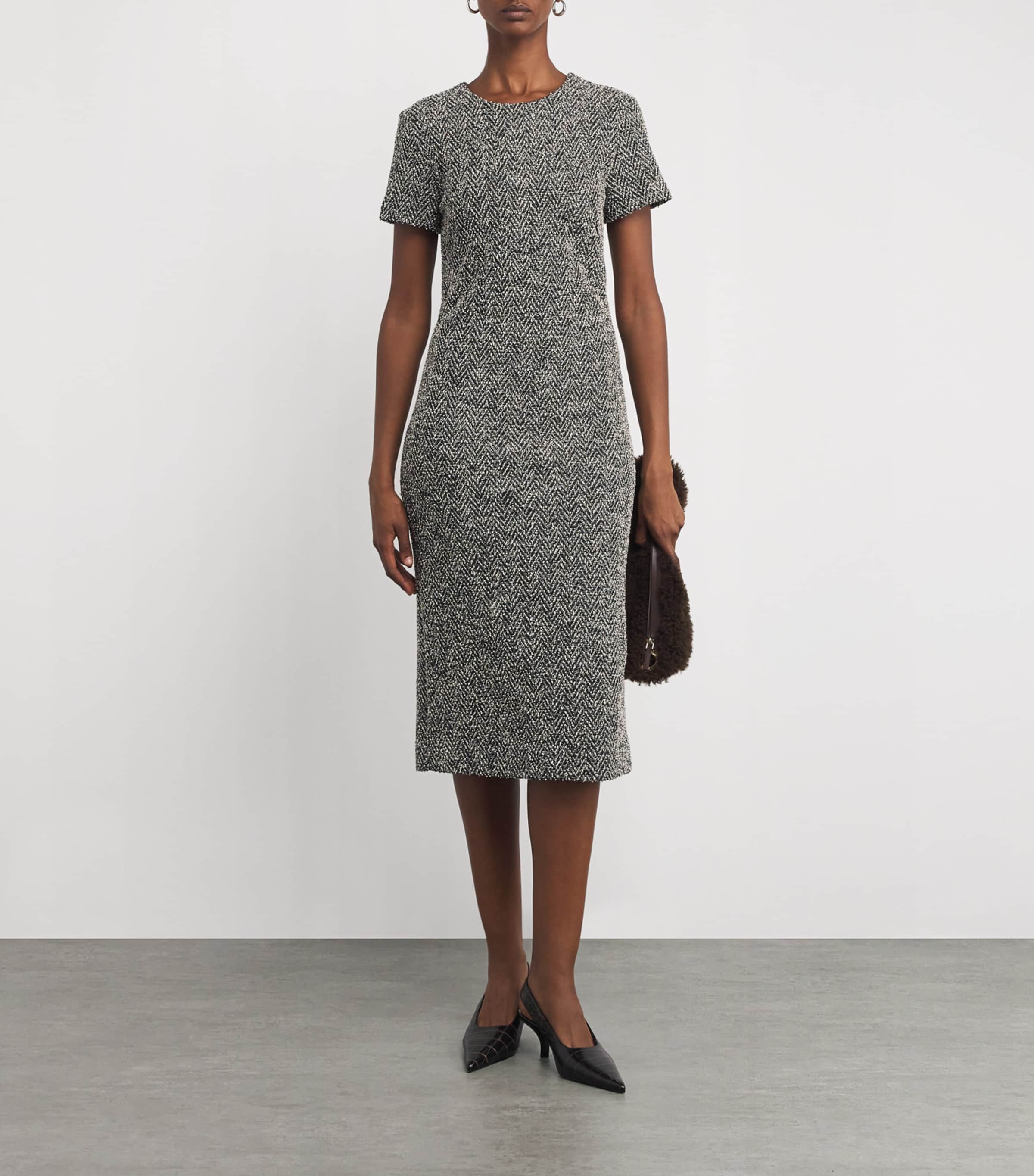 Tweed Midi Dress BLACK Image 2