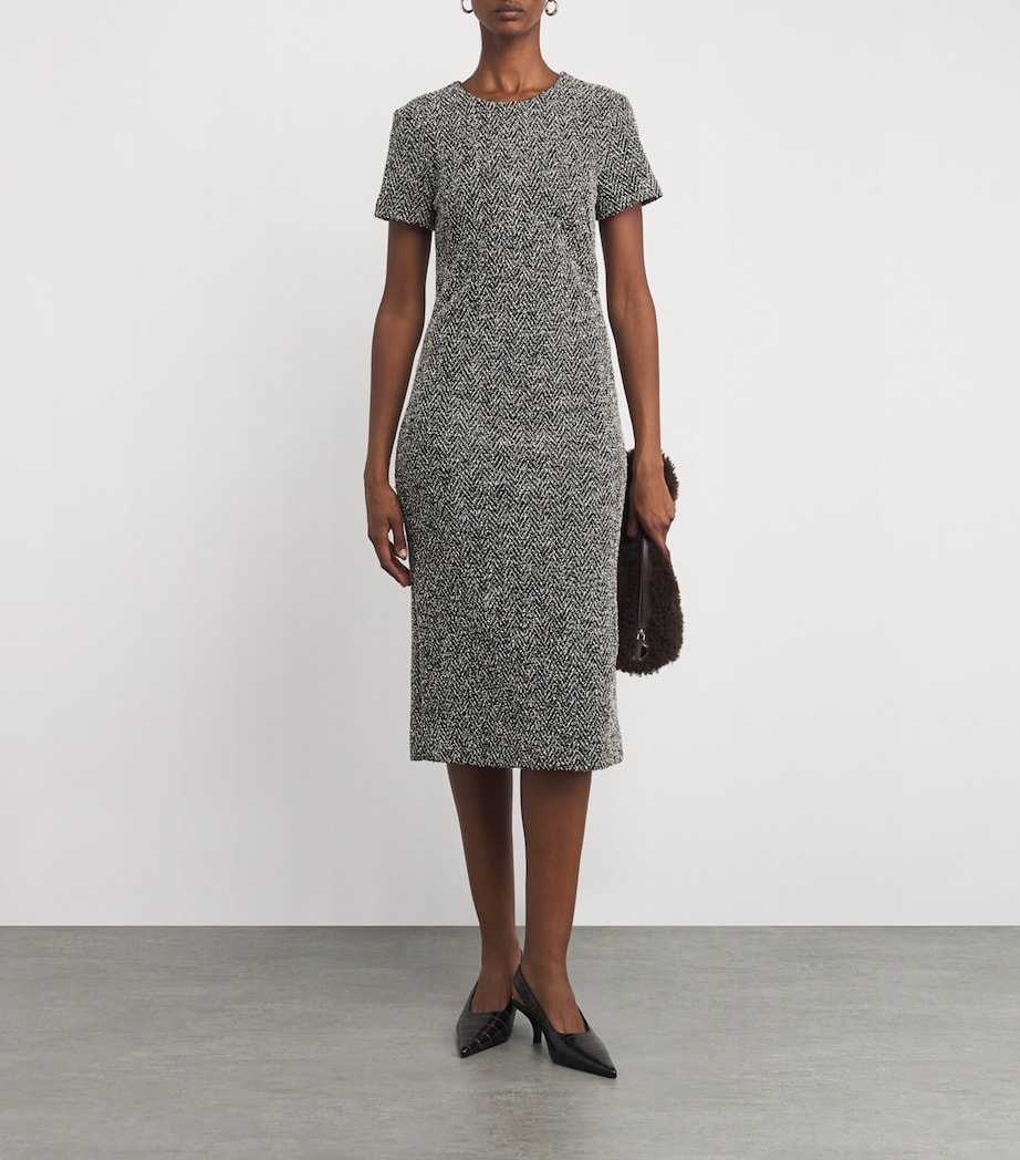 Tweed Midi Dress BLACK Image 2