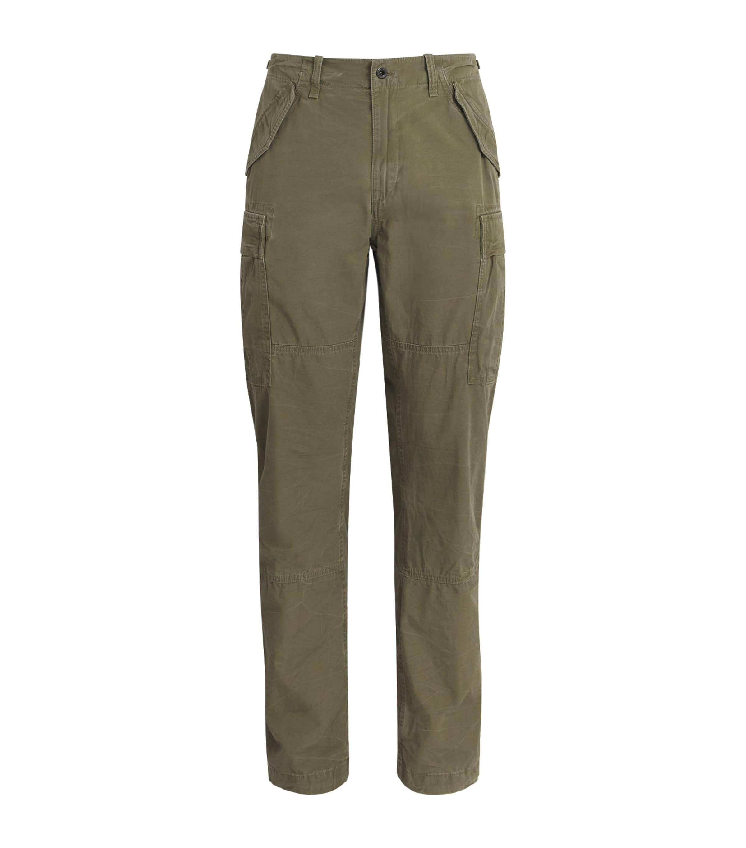 Cotton Cargo Trousers GREEN Image 1