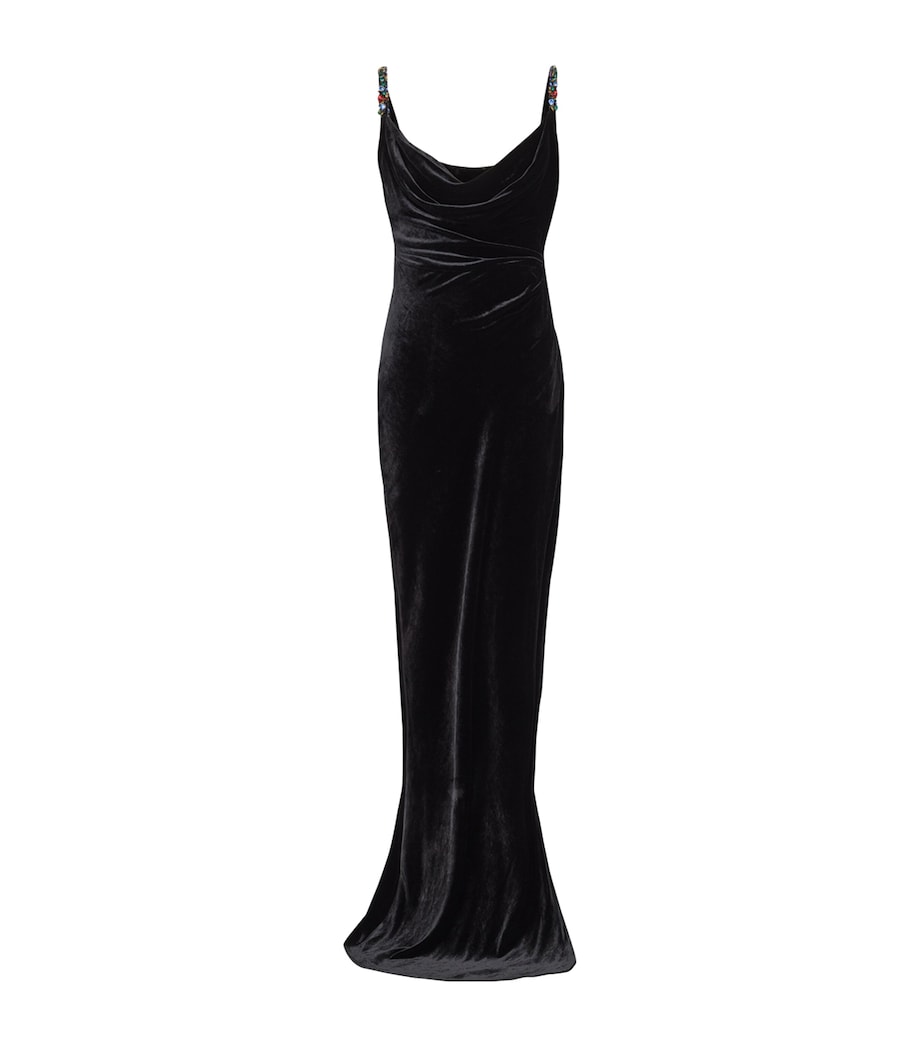 Velvet Embellished Gown EAH NOIR/MULTICO Image 1