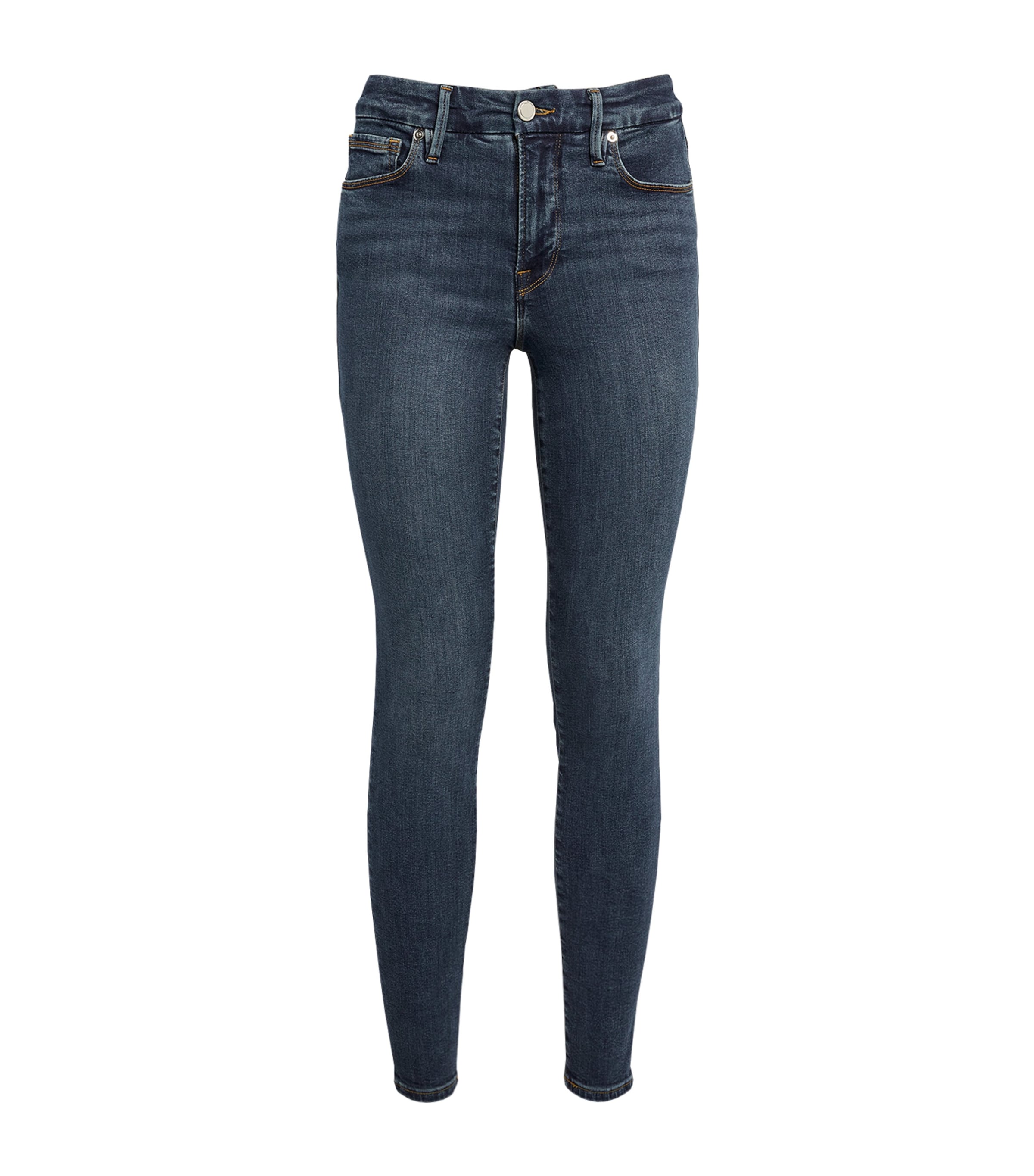 Good American Good Legs Deep V Jeans In Blue