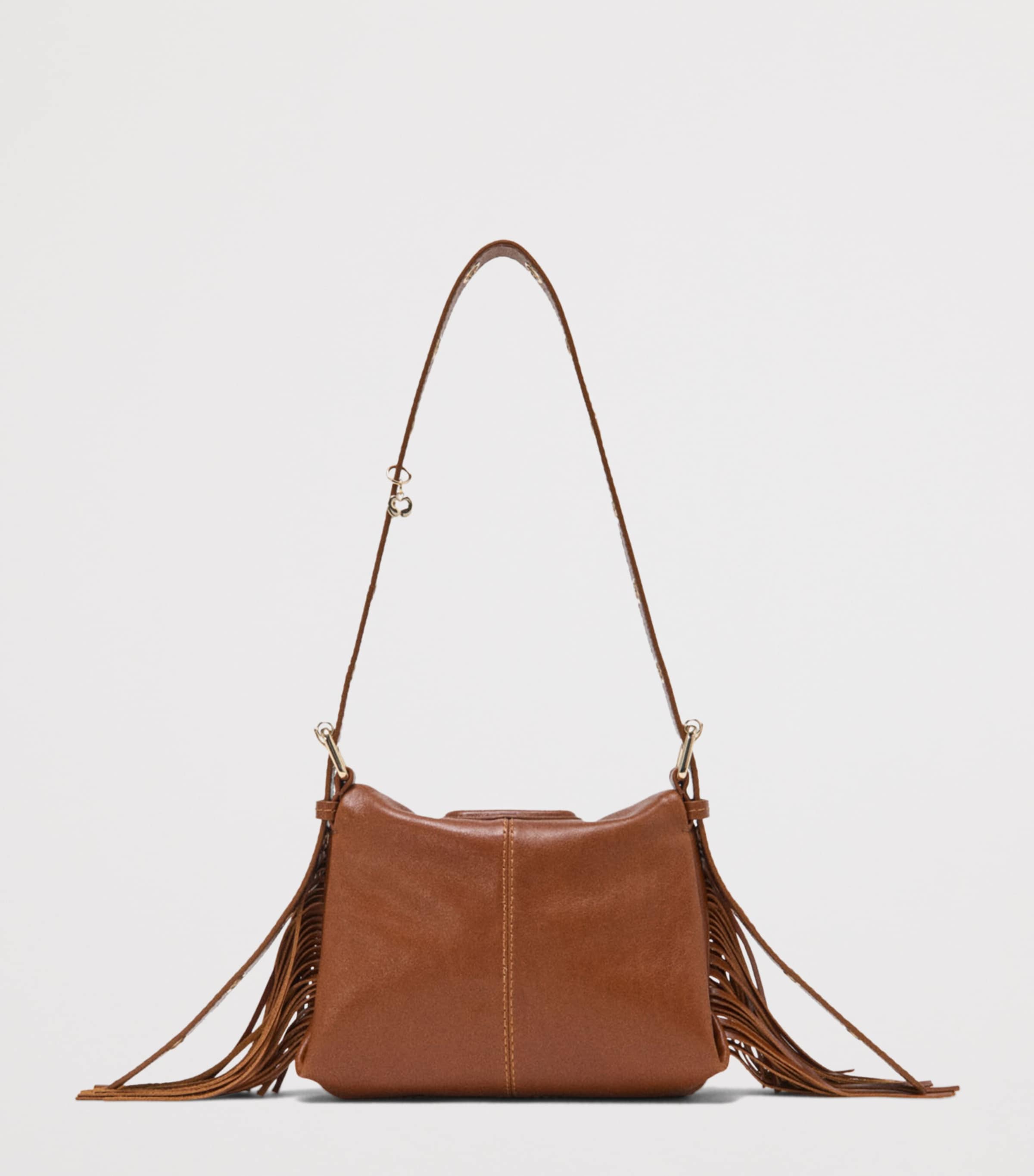 Maje Mini Leather Miss M Shoulder Bag Tobacco Image 2