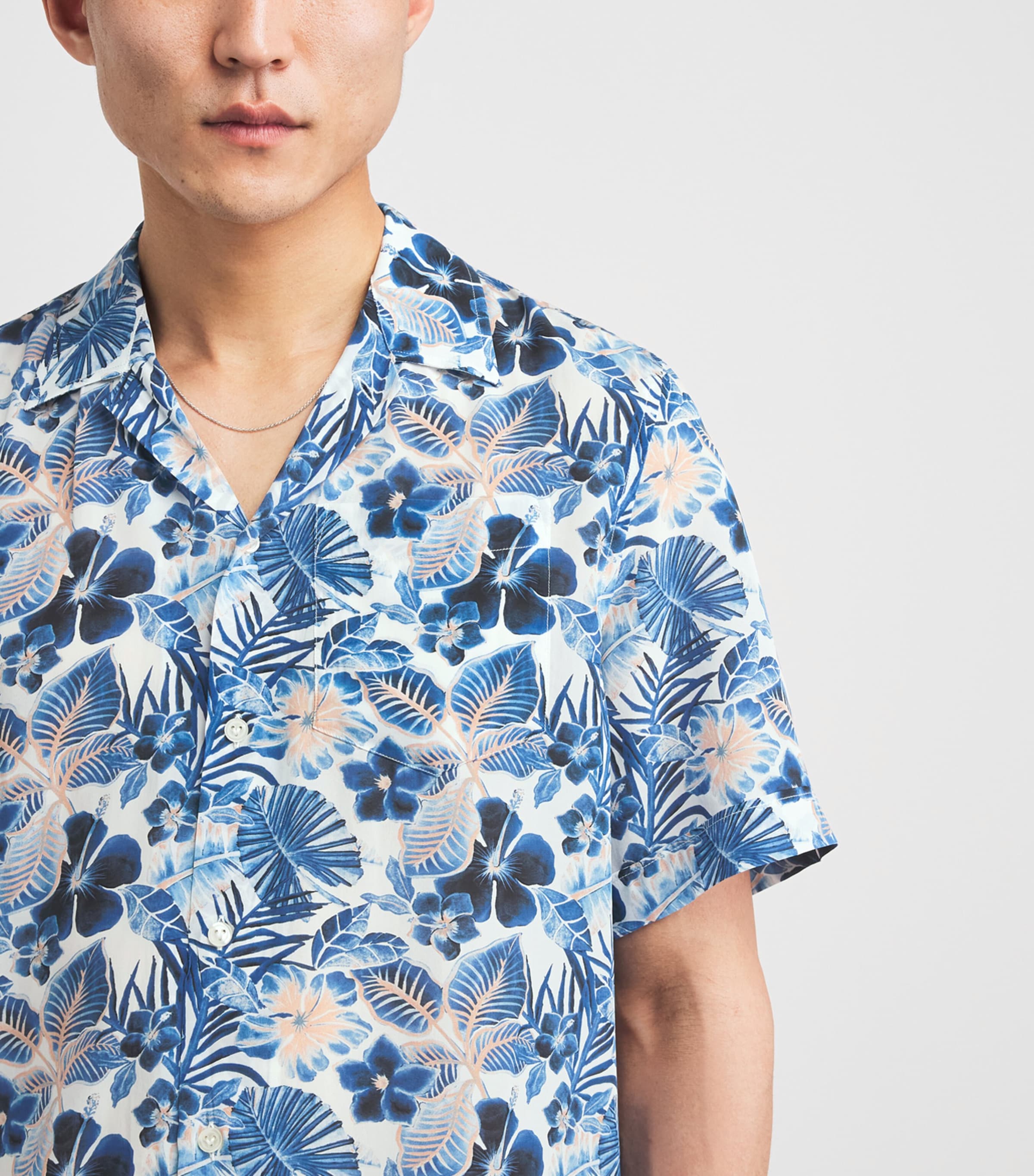 Vilebrequin Mens Island Flowers Printed Shirt Blanc Image 3