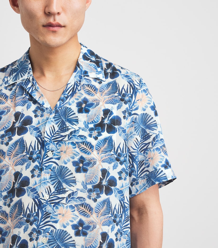 Vilebrequin Mens Island Flowers Printed Shirt Blanc Image 3