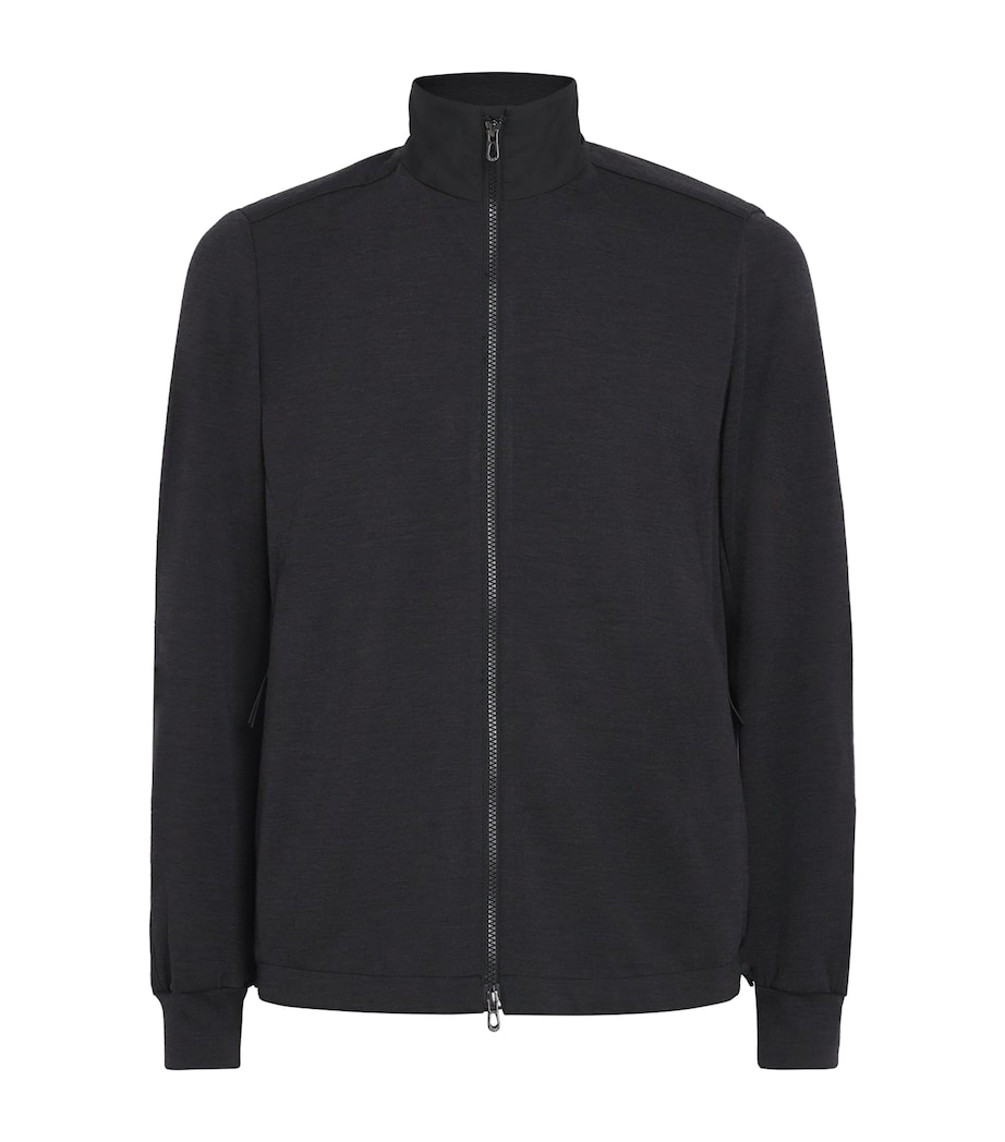 Sease Mens Virgin Wool-Blend Explorer Zip-Up Sweatshirt Lead Grey Image 1