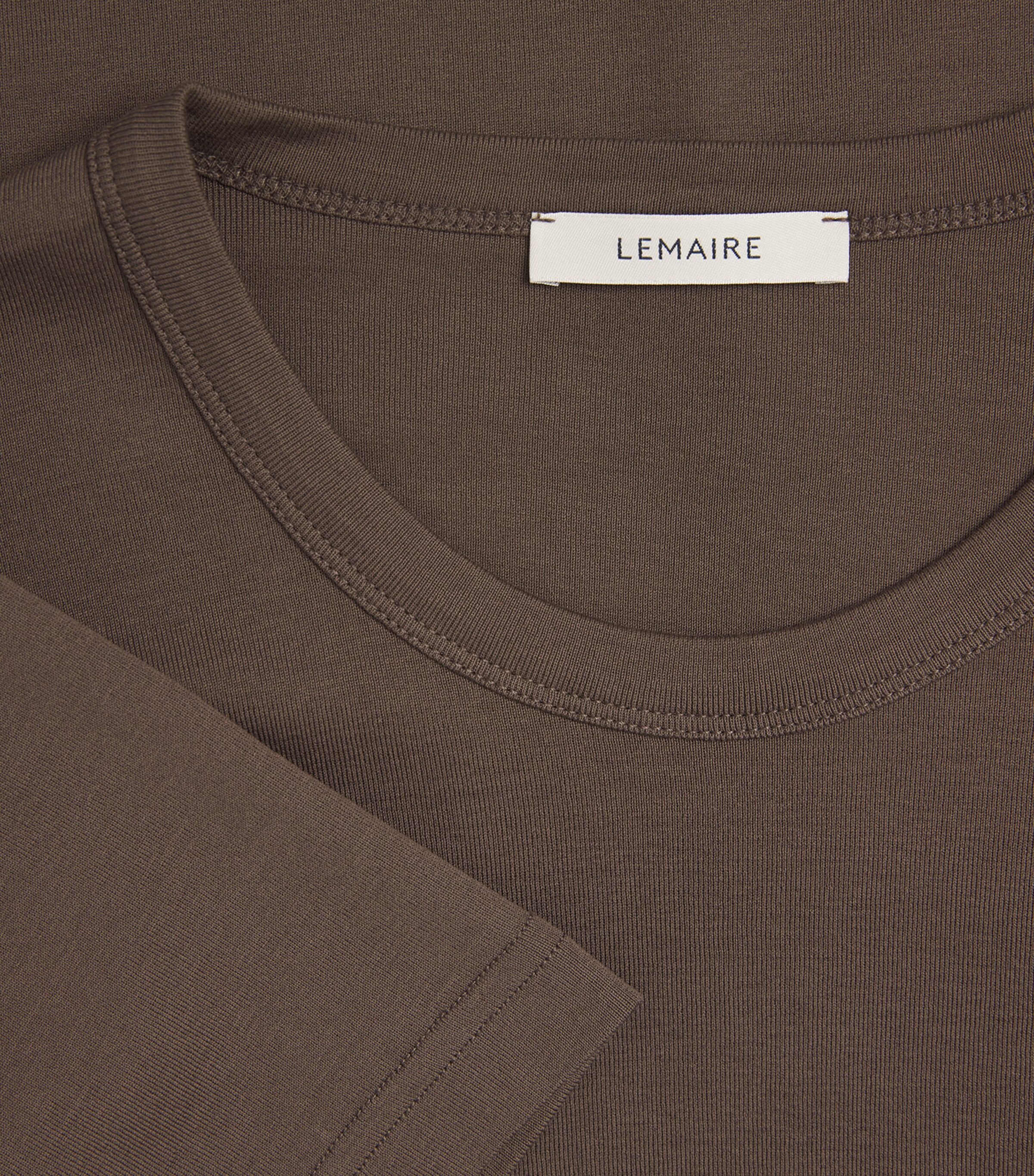 Lemaire Womens Cotton Ribbed Long-Sleeve T-Shirt Carob Image 6