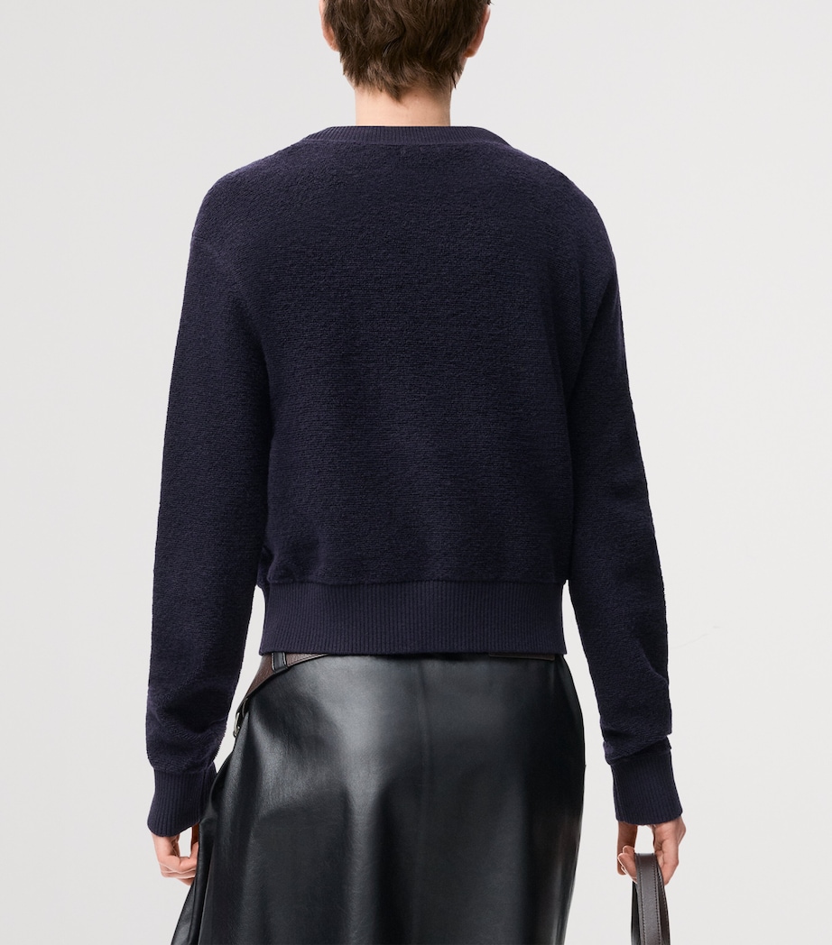 Wool-Blend Embroidered Sweater NAVY BLUE Image 4