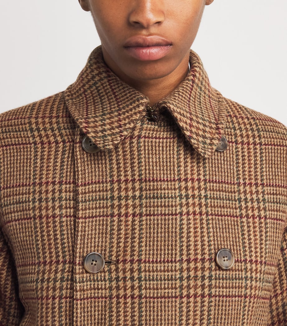 Wool Check Car Coat 1739 BRWN/TN GLN CHK Image 7