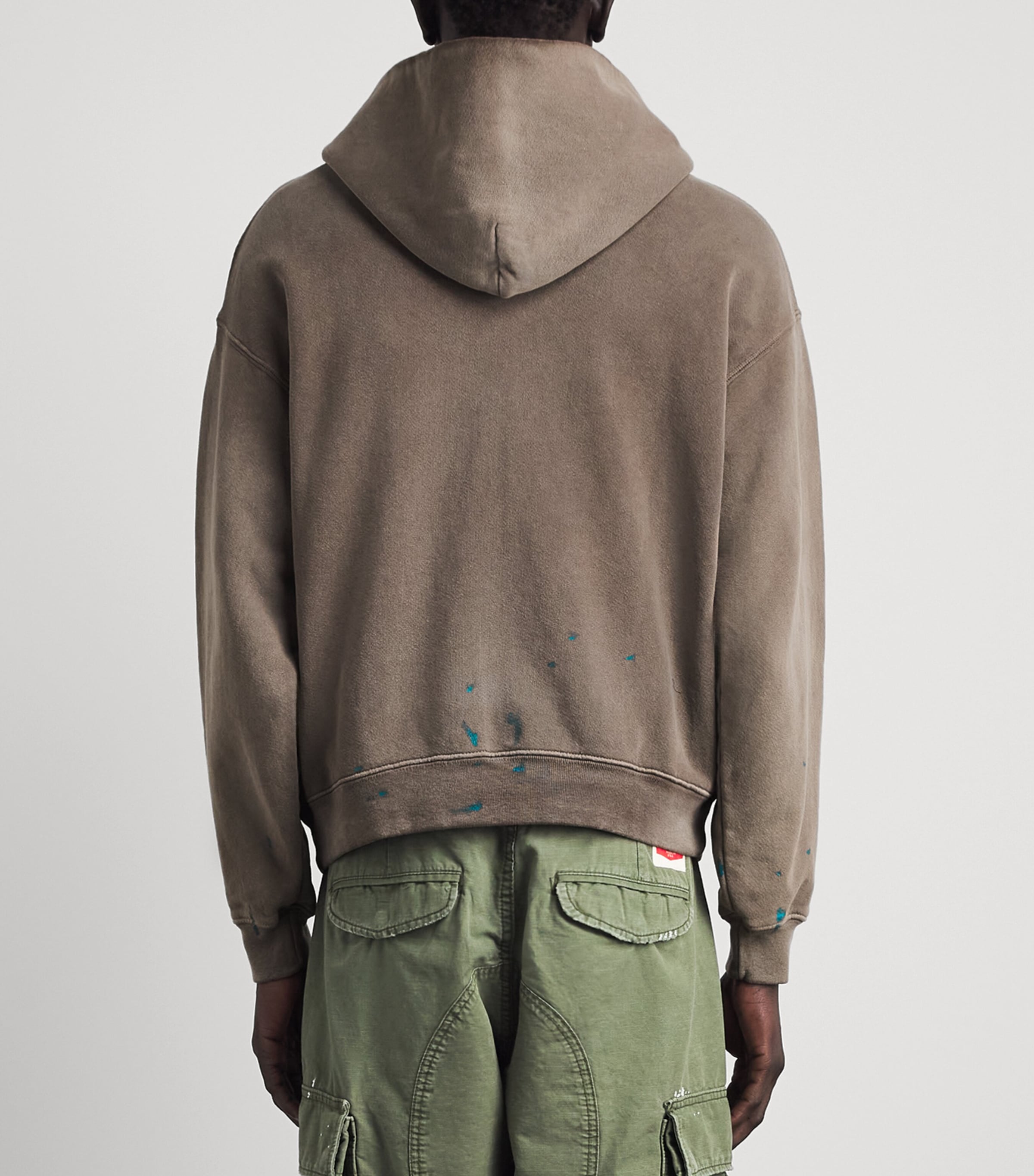 Cherry Los Angeles Mens Western Athletic Zip-Up Hoodie Brown Image 5