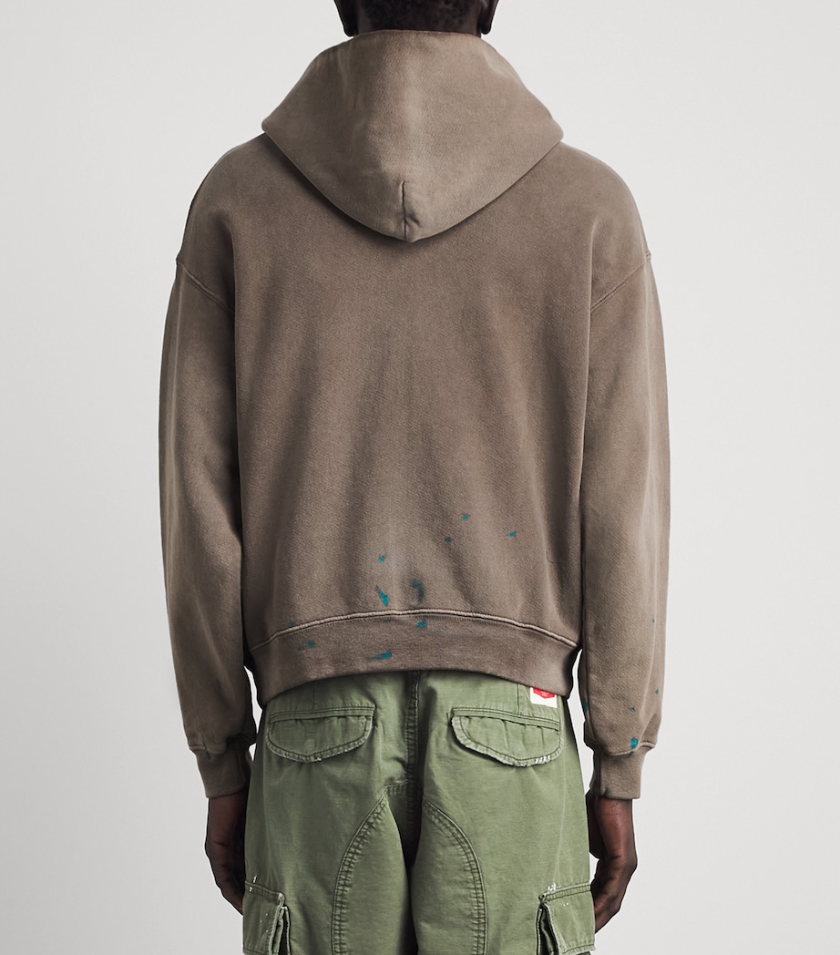 Cherry Los Angeles Mens Western Athletic Zip-Up Hoodie Brown Image 5
