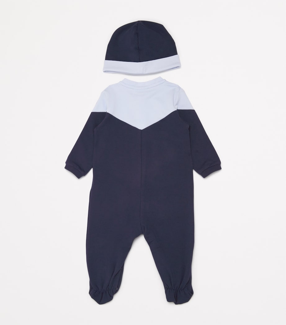 BOSS Kidswear Cotton All-In-One and Hat Set (1-18 Months) Navy Image 3