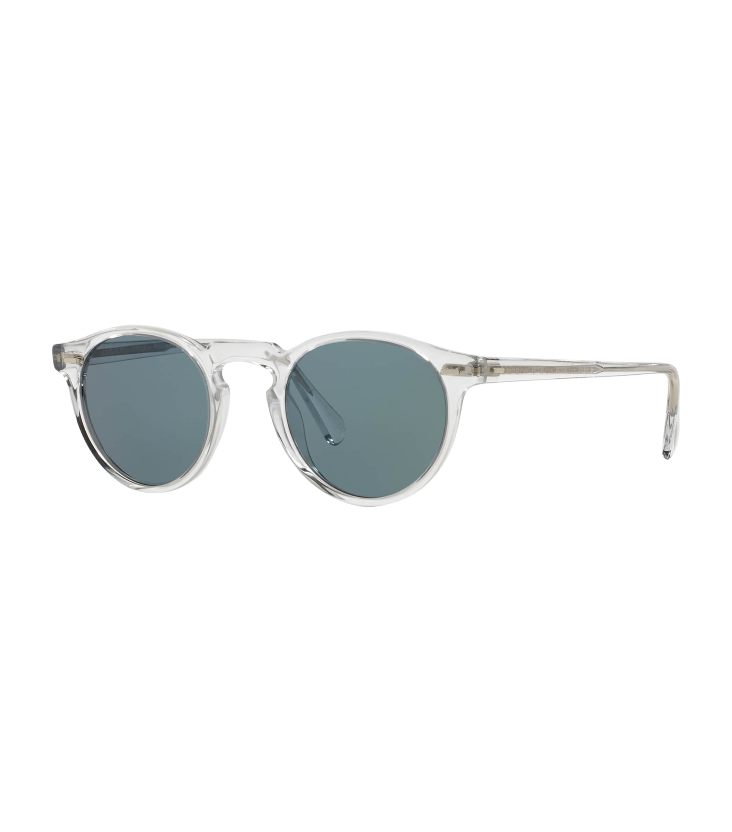 Gregory Peck Round Sunglasses BLUE Image 2