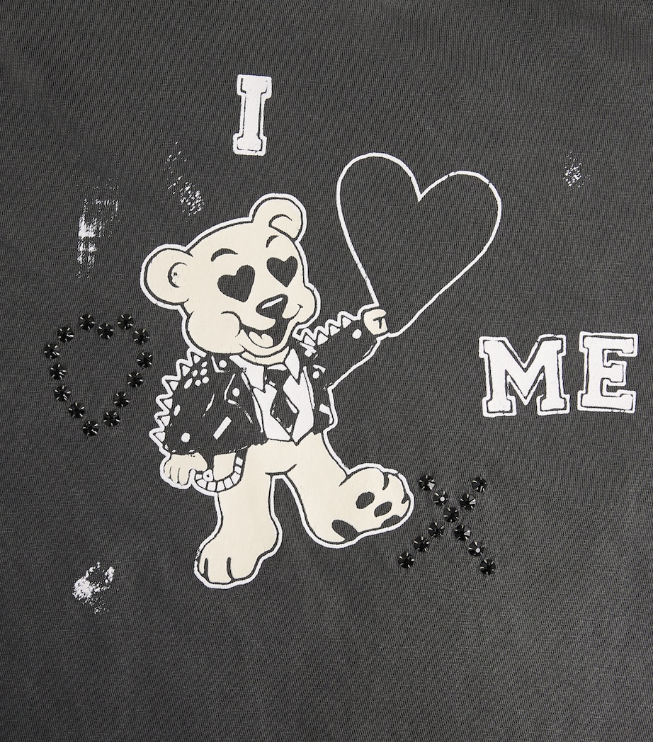 DOMREBEL Mens Cotton I Love Me T-Shirt Faded Black Image 6