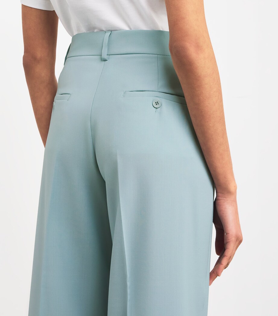 Virgin Wool Tailored Trousers PASTEL GREEN Image 6