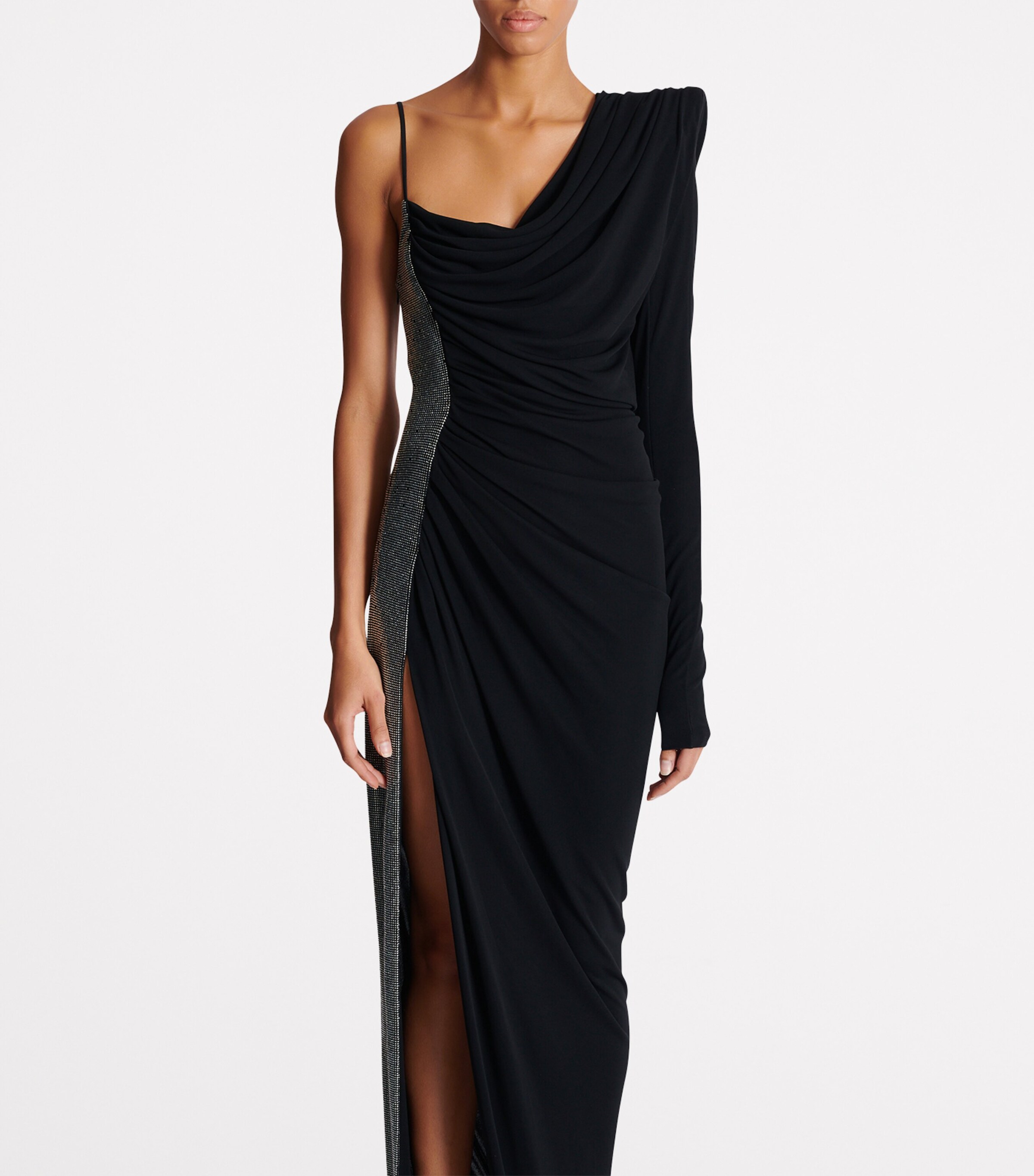 Asymmetric Draped Maxi Dress EAC NOIR/ARGENT Image 5