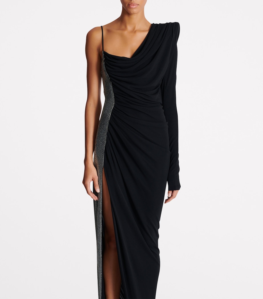 Asymmetric Draped Maxi Dress EAC NOIR/ARGENT Image 5