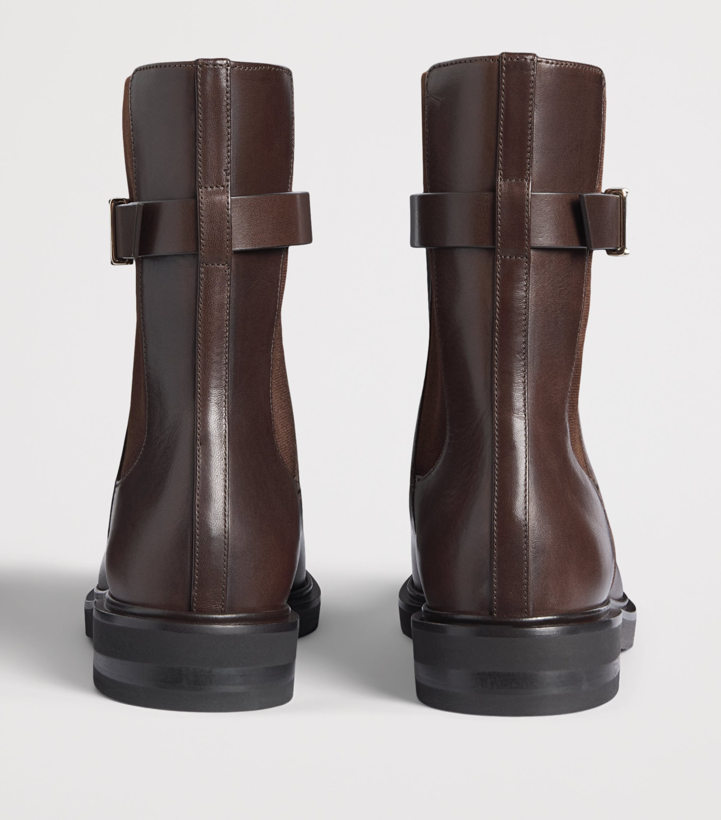 Max Mara Leather Chelsea Boots Dark Brown Image 5