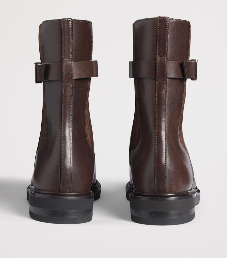 Max Mara Leather Chelsea Boots Dark Brown Image 5