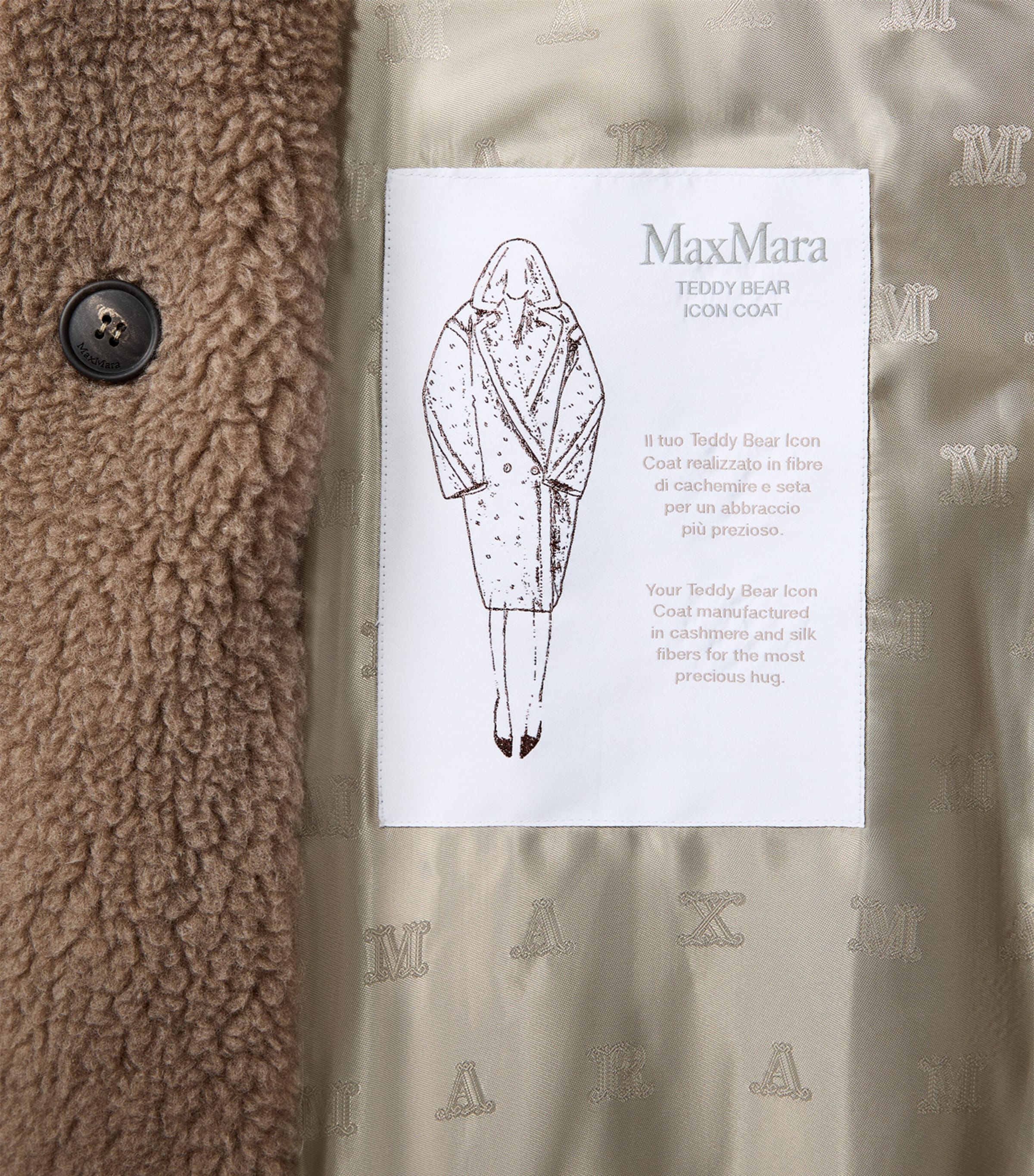 Max Mara Womens Cashmere-Silk Teddy Coat Sand Image 7