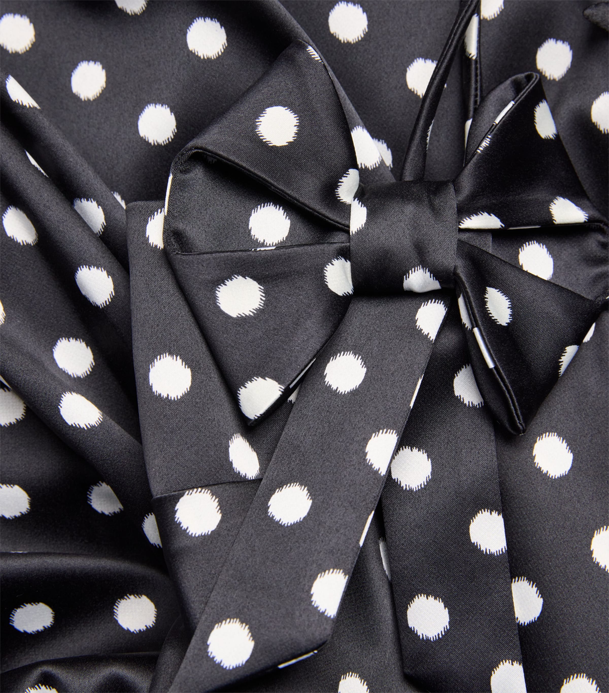 Satin Polka-Dot Mini Dress 099 BLACK Image 5