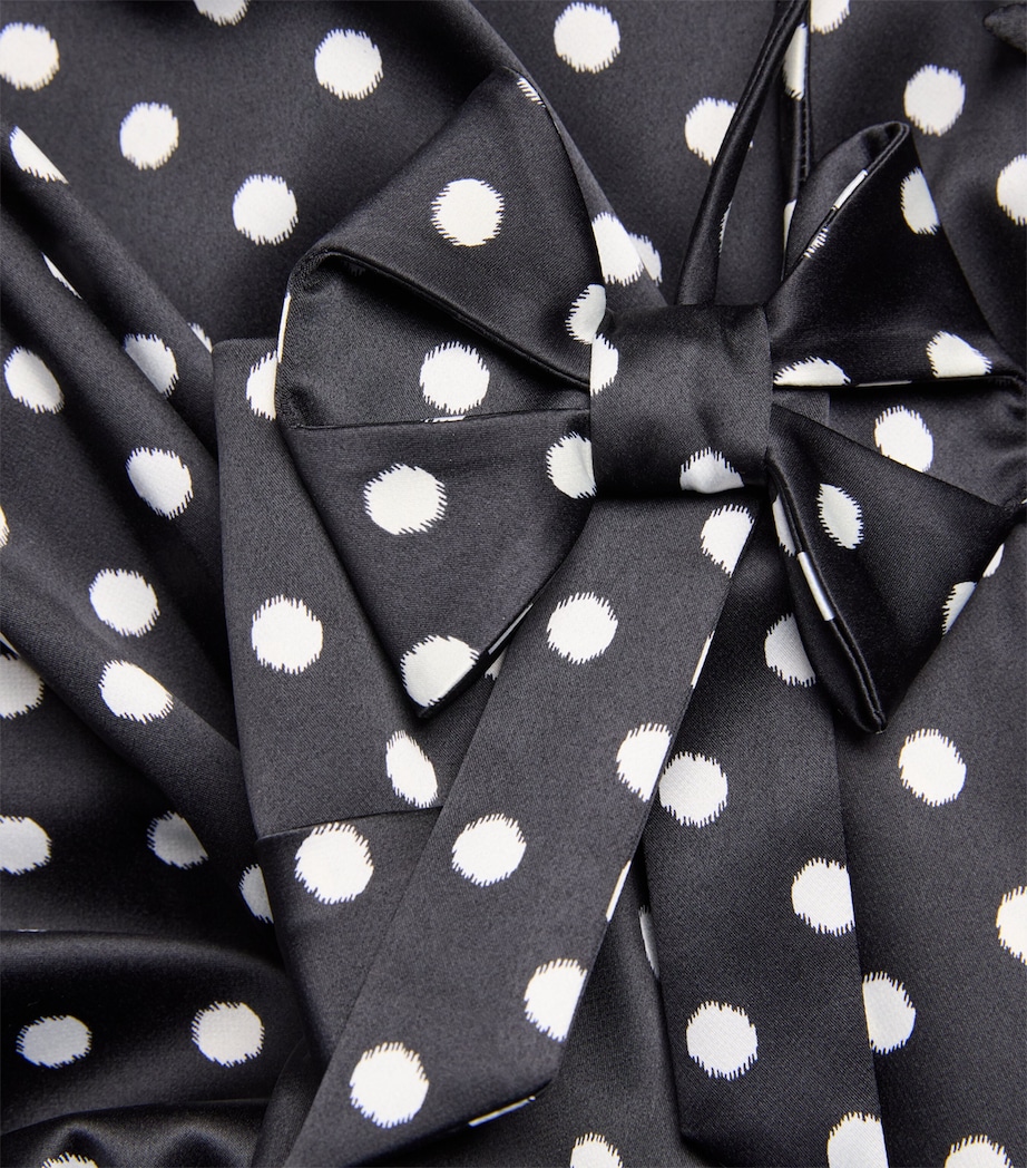 Satin Polka-Dot Mini Dress 099 BLACK Image 5