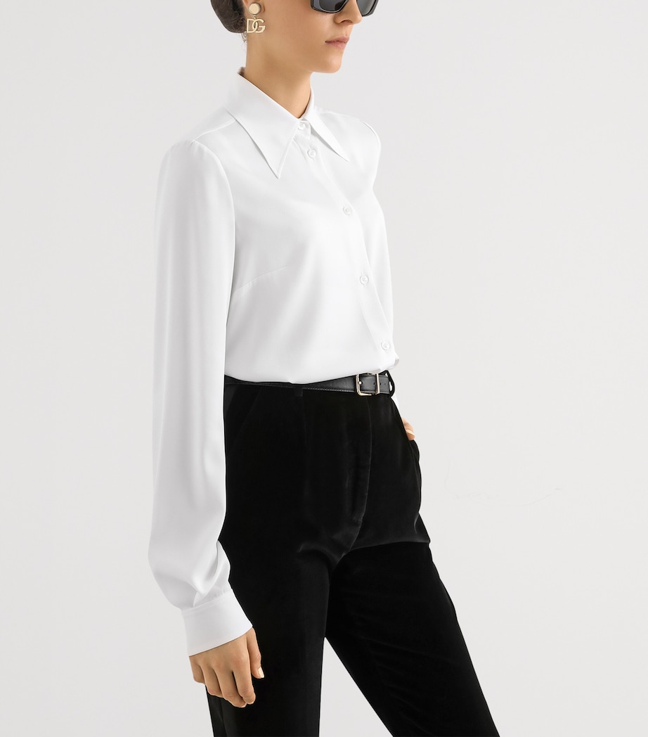 Dolce&Gabbana Womens Stretch-Silk Shirt Opti Image 4