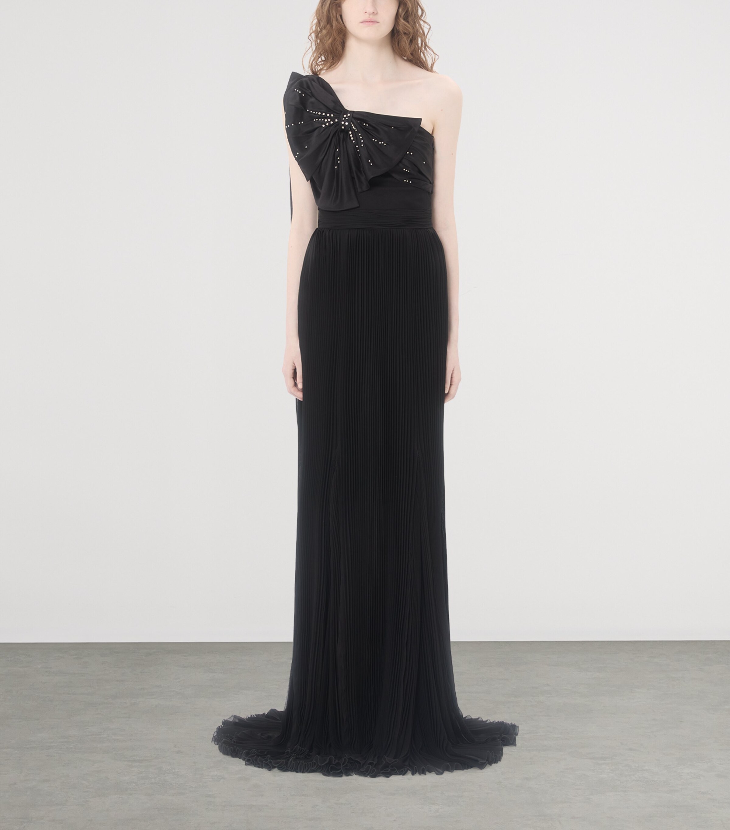 Valentino Womens Silk Pleated Gown Nud Image 2