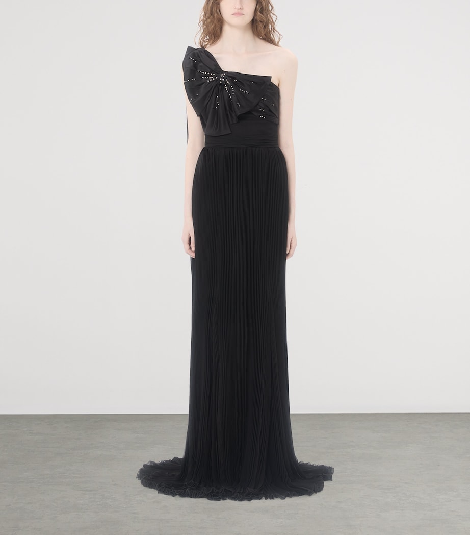 Valentino Womens Silk Pleated Gown Nud Image 2