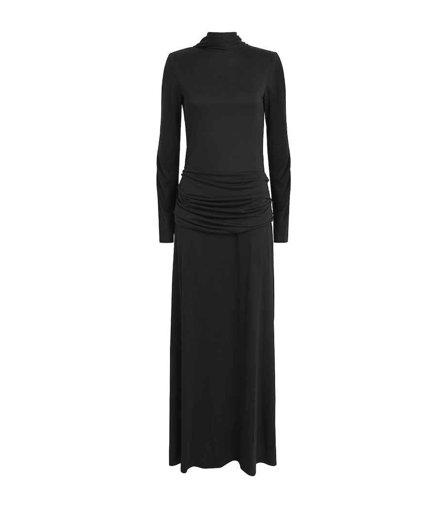 Voranida Womens High-Neck Mols Maxi Dress Black Image 1