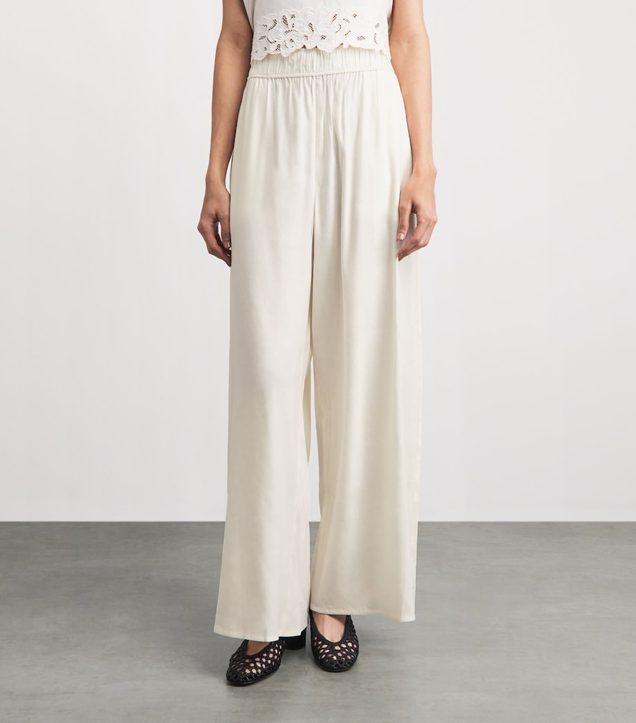 CAMILLA AND MARC Womens Linen-Blend Chara Wide-Leg Trousers Cream Mcrm Image 4