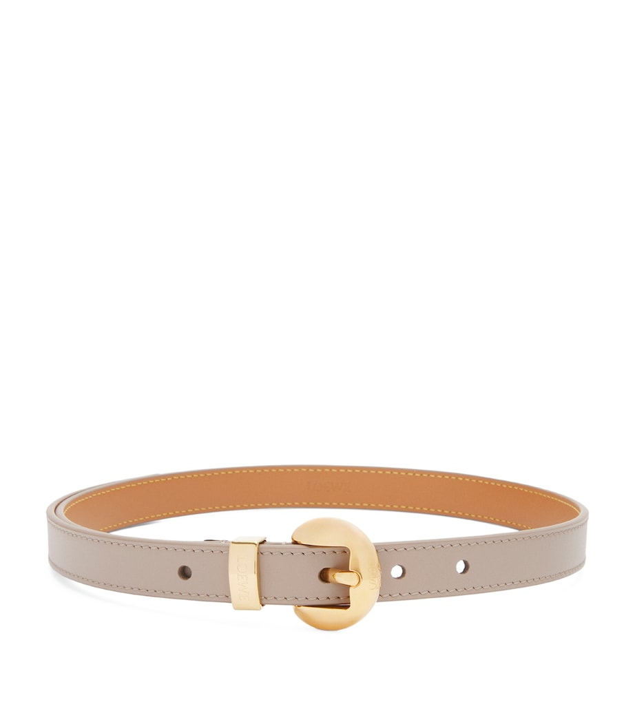 Leather Pebble Belt SAND/GOLD Image 1