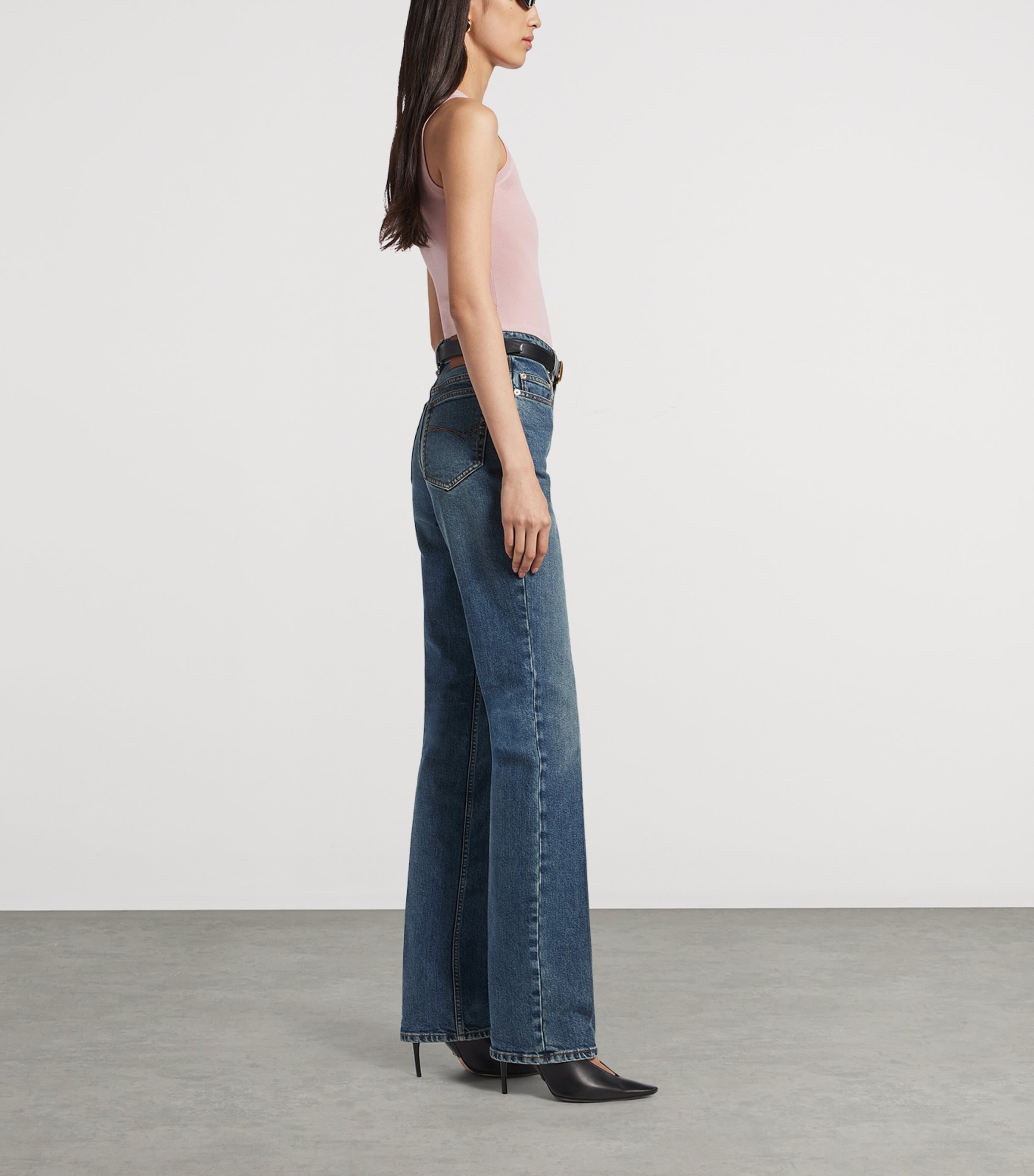 Balenciaga Womens Ribbed Logo Tank Top Image 4