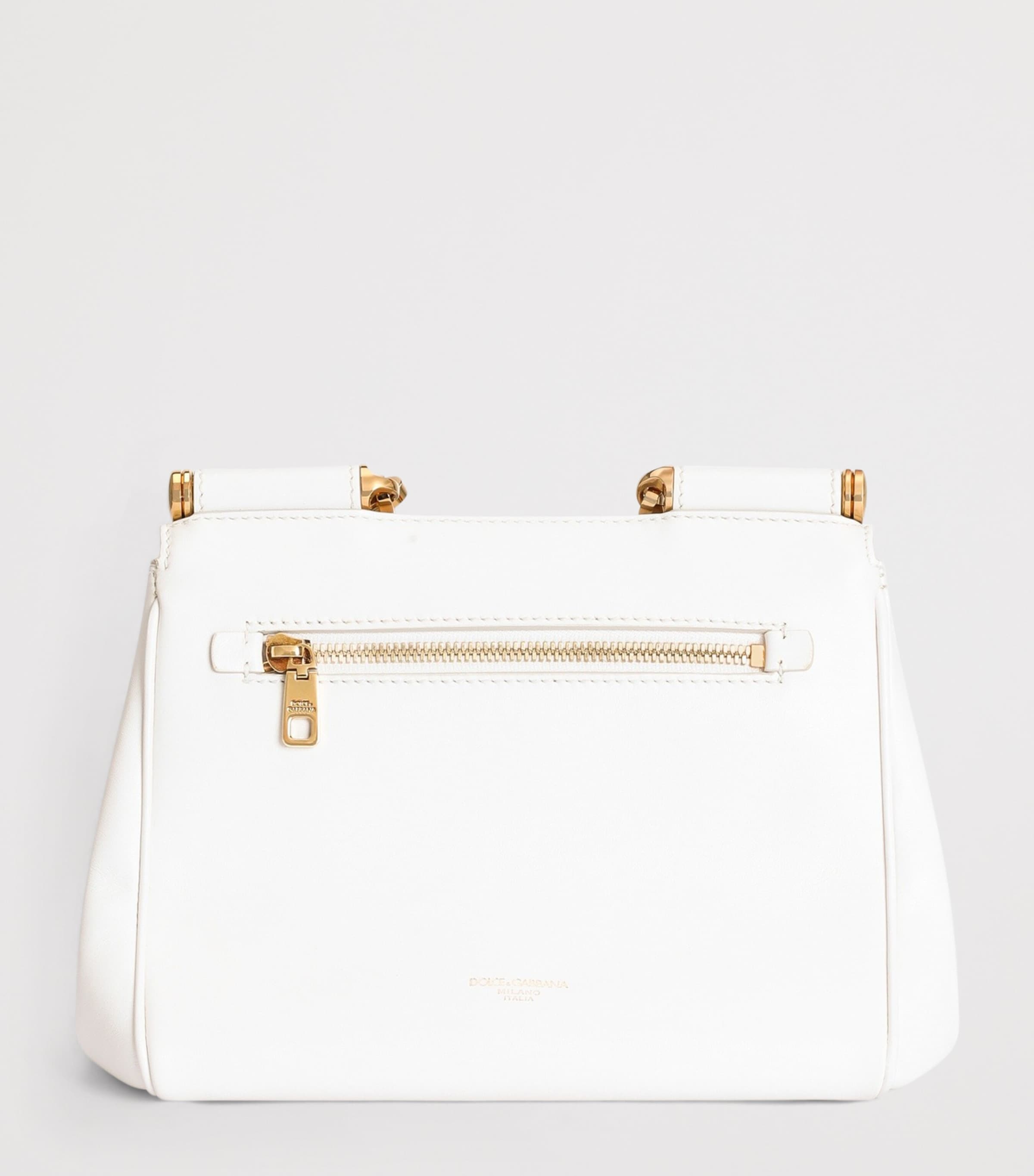 Dolce&Gabbana Leather My Sicily Top-Handle Bag Natural White Image 4