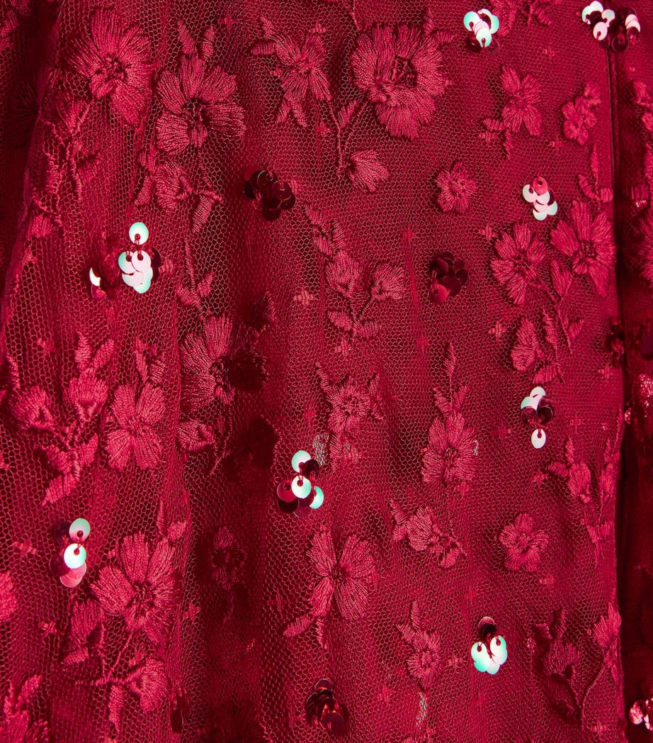 Embellished Dahlia Cape Dress (4-12 Years) RED Image 3