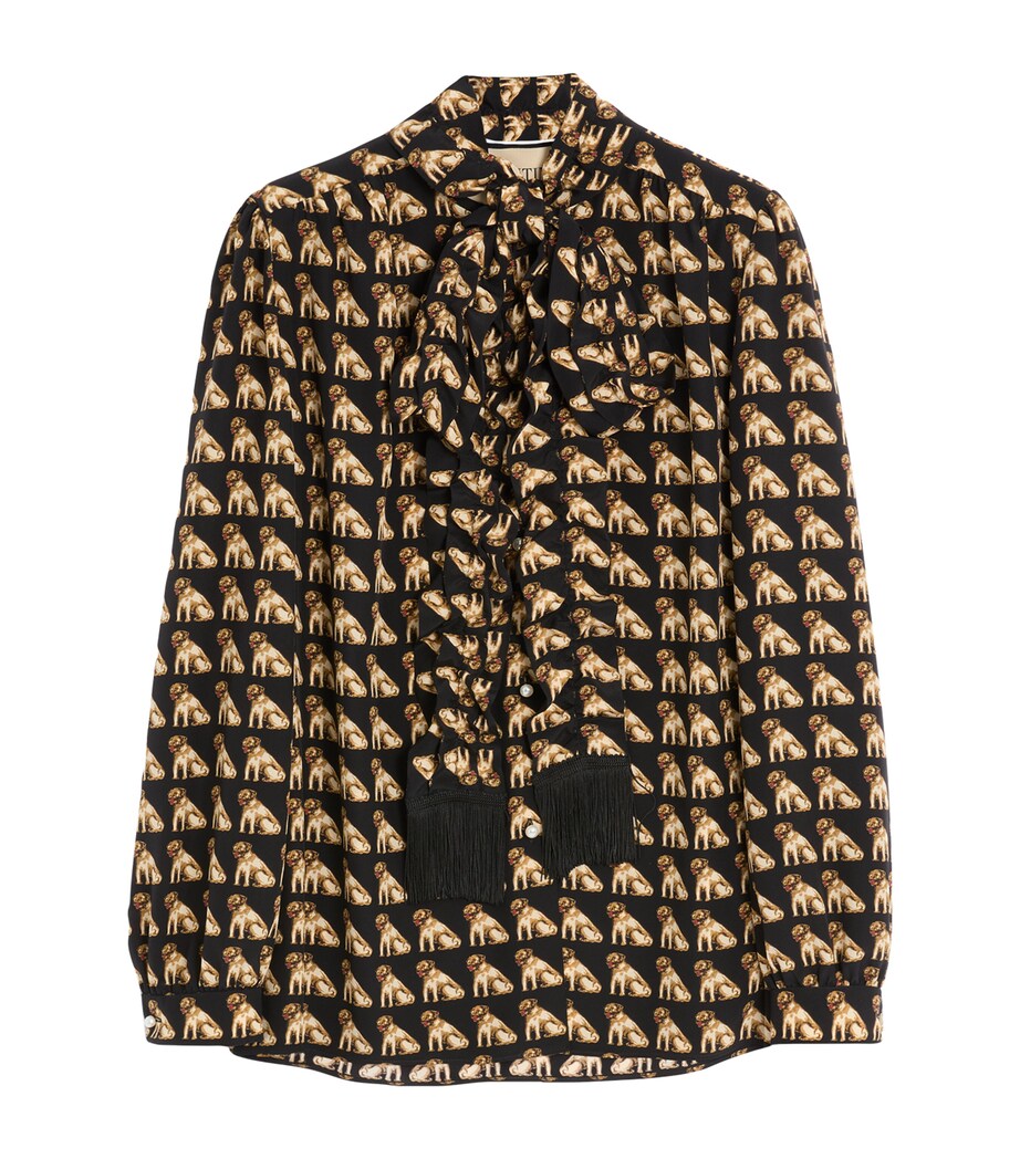 Silk Dog Print Shirt K92 Image 1