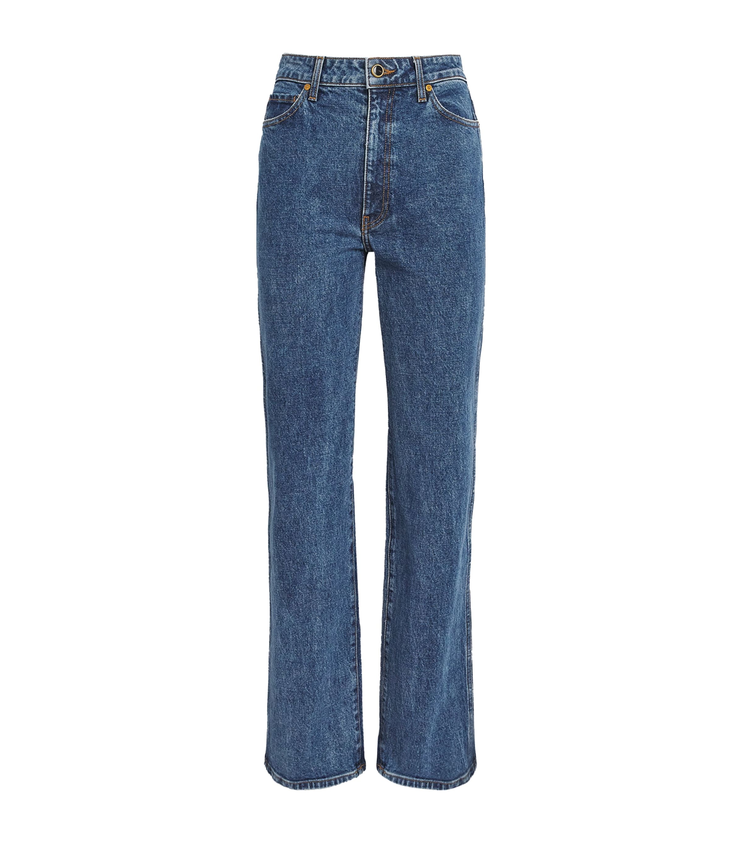 Khaite Womens Stretch-Denim Danielle High-Rise Jeans Boone Image 1
