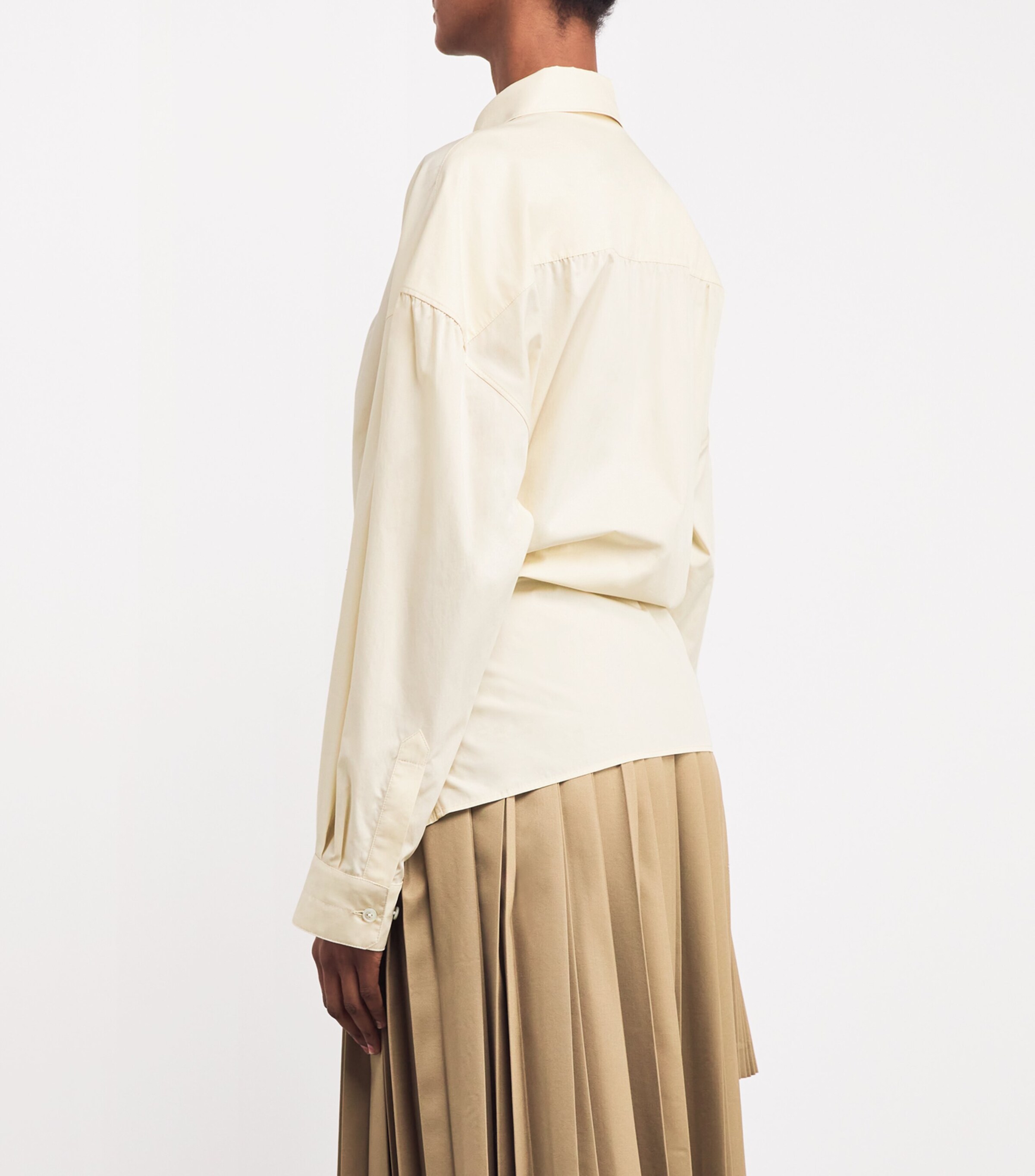 Lemaire Womens Straight-Collar Twisted Shirt Cream Image 4