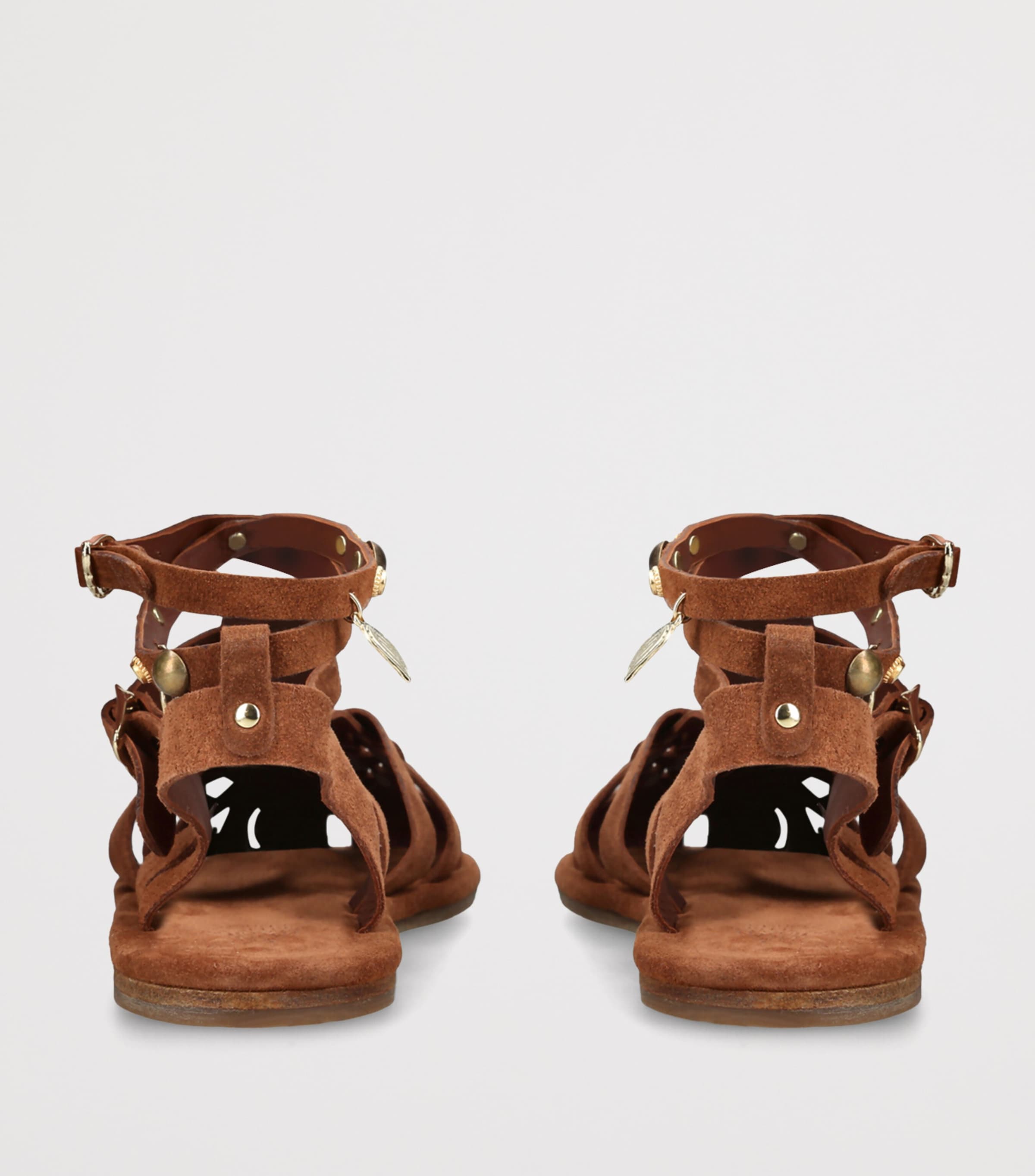 Ancient Greek Sandals Suede Karina Sandals Rust Image 2