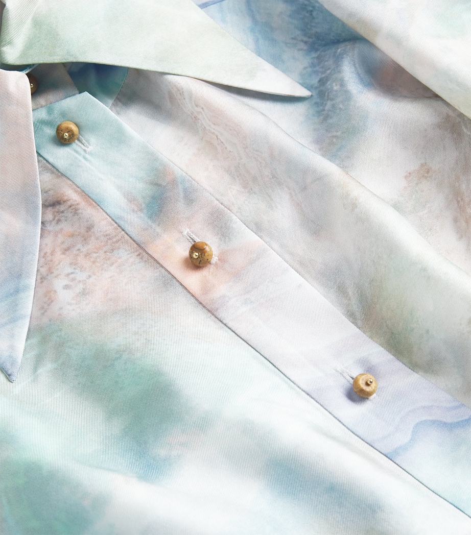 Zimmermann Womens Silk Shirt Dress Blue Agate Image 5