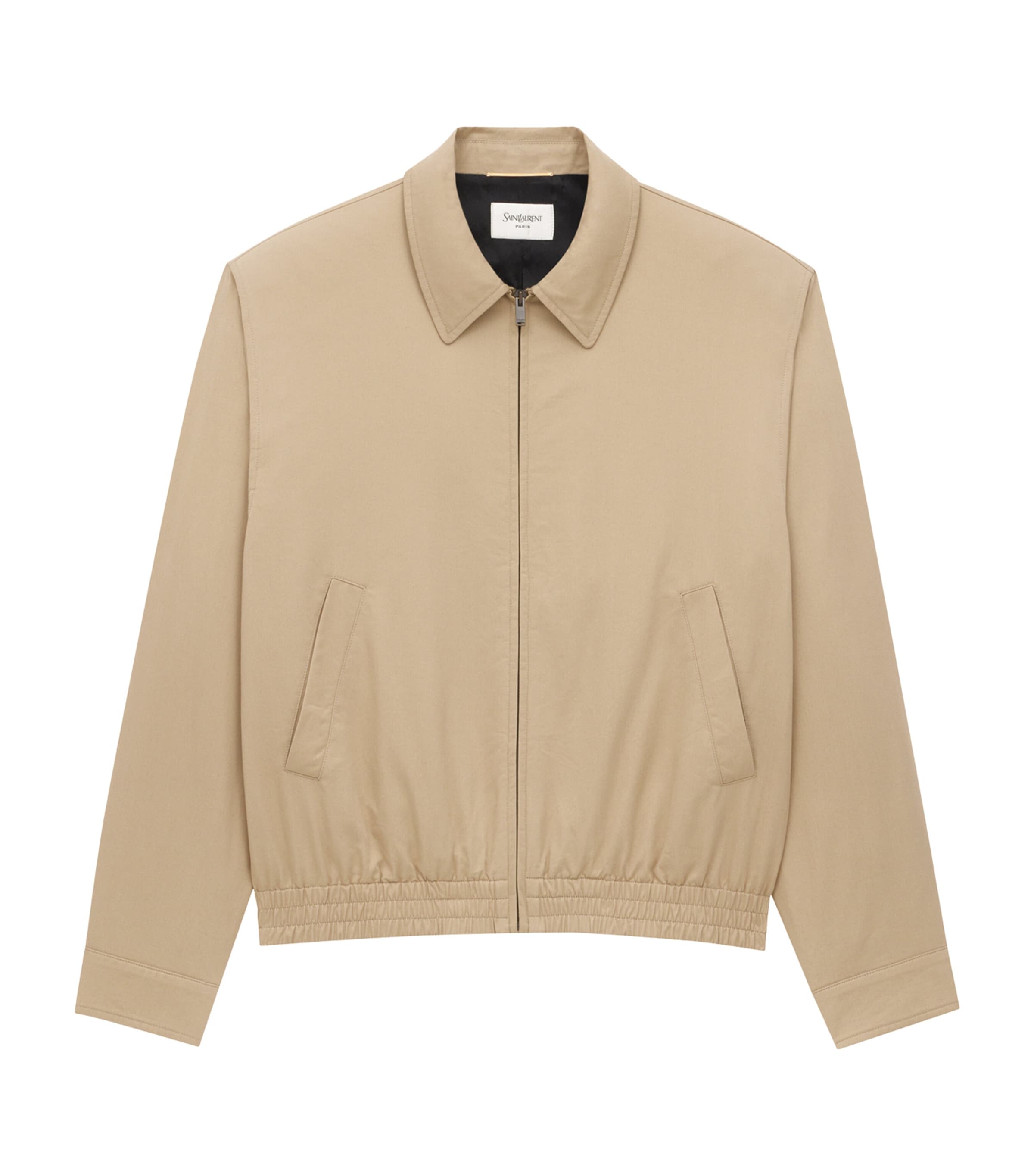 Saint Laurent Cotton Serge Short Jacket In Neutral