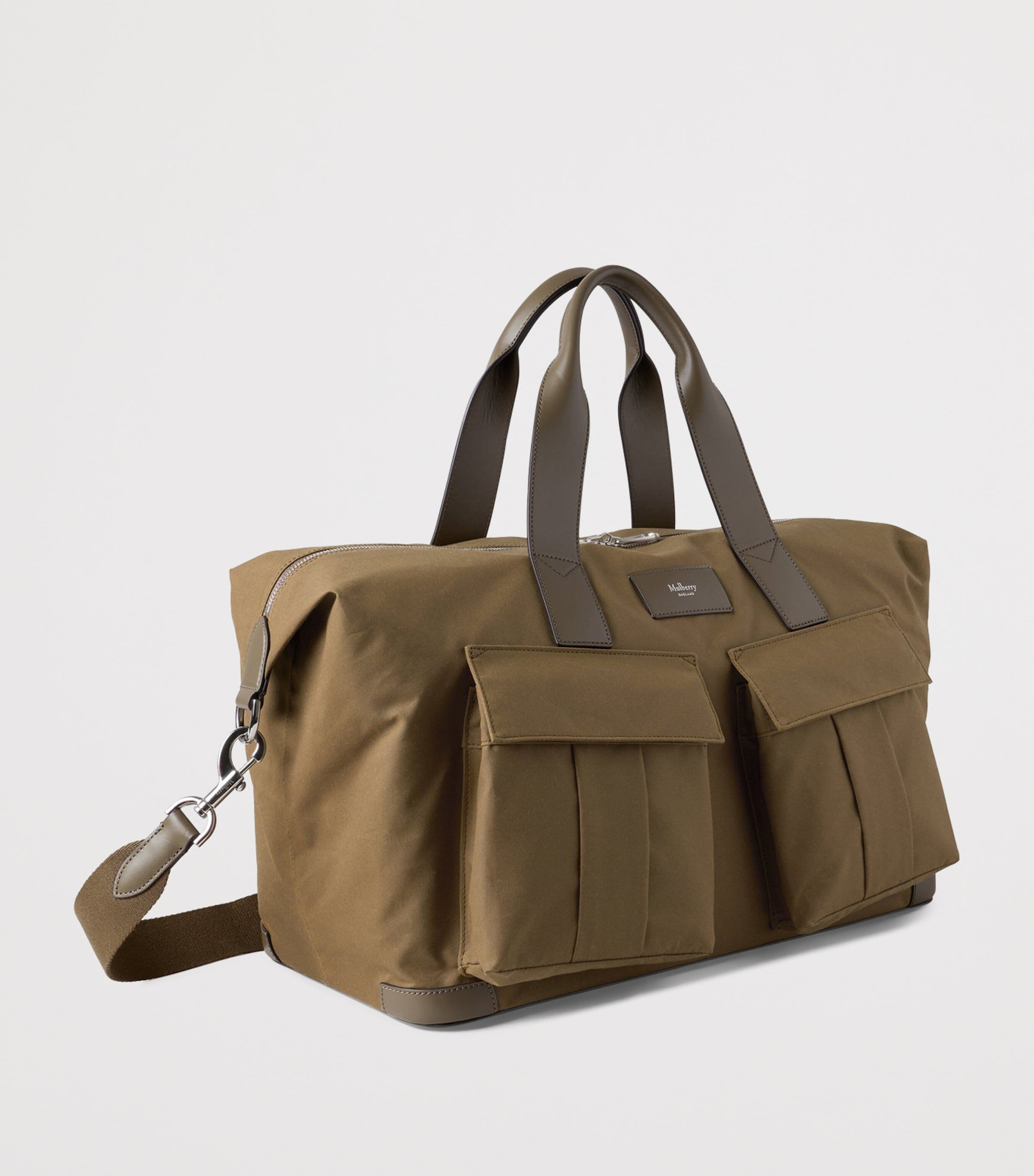 Waxed Cotton Clipper Holdall DARK MOSS Image 3