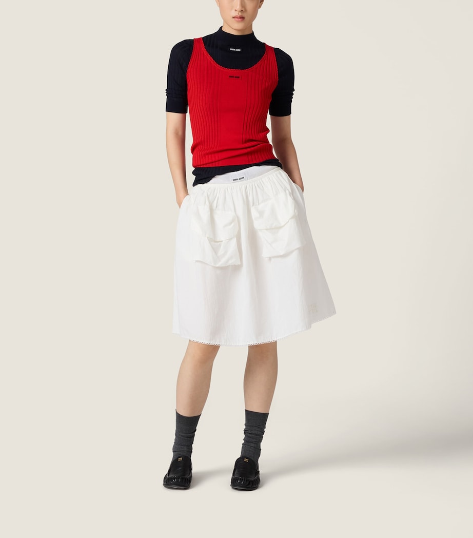 Miu Miu Womens Wool Ribbed Sweater Image 2