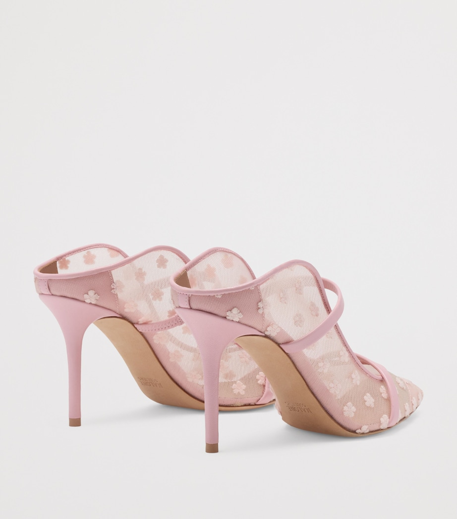 Malone Souliers Mesh Floral Maureen Heeled Mules 85 Peony Image 4