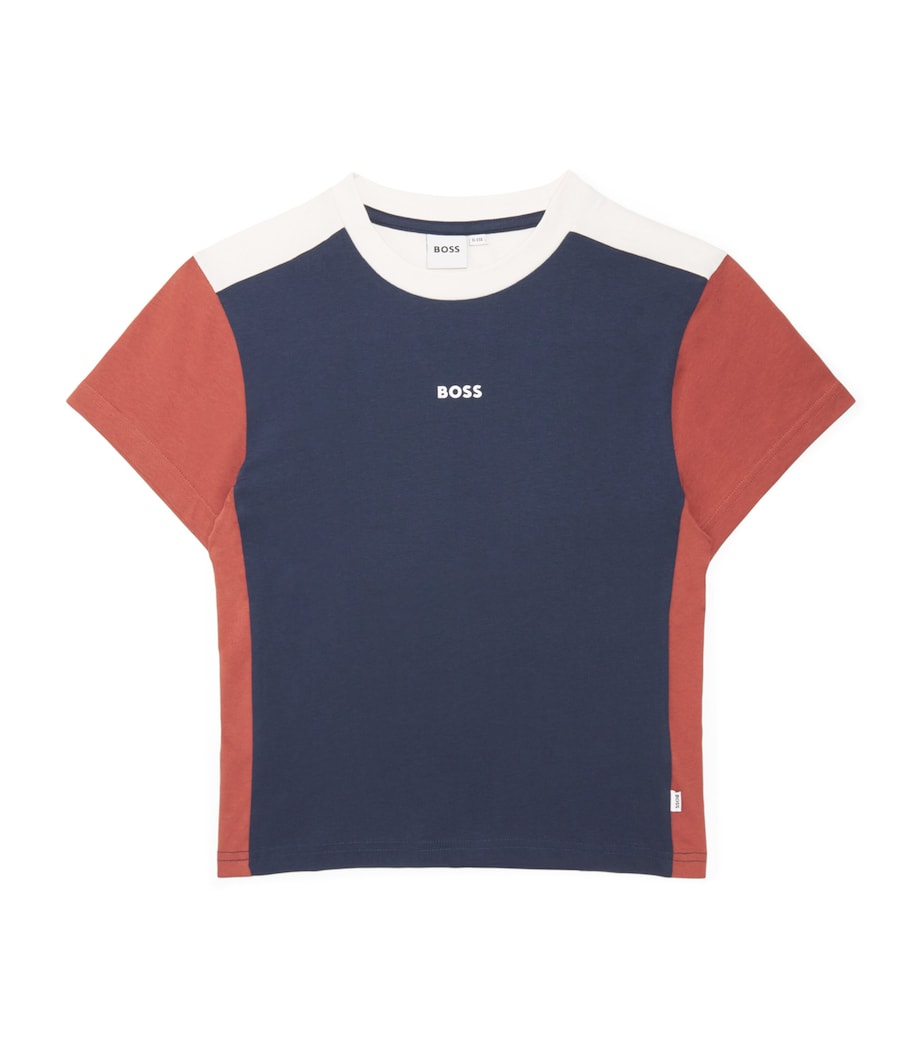 BOSS Kidswear Cotton Logo T-Shirt (4-16 Years) Navy Image 1