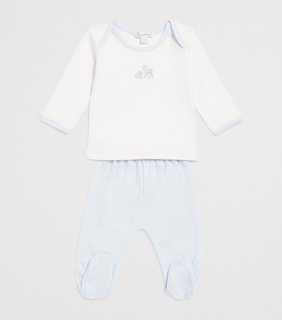 Pima Cotton Forest Fanfare Pyjama Set (0-6 Months) K191WHITE/LT BLUE Image 3