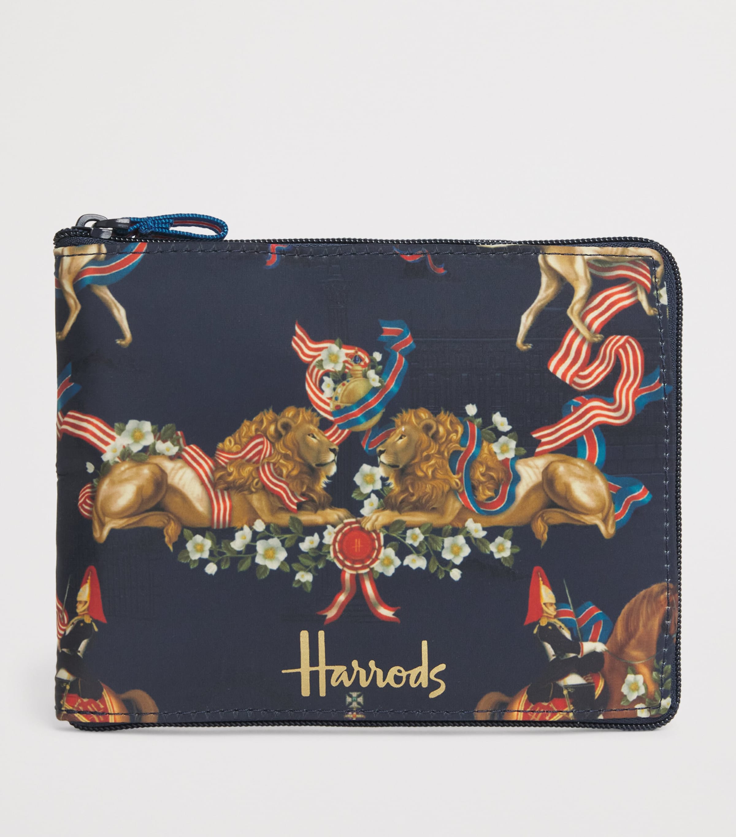 Harrods Great British Pocket Shopper Bag Navy Image 3