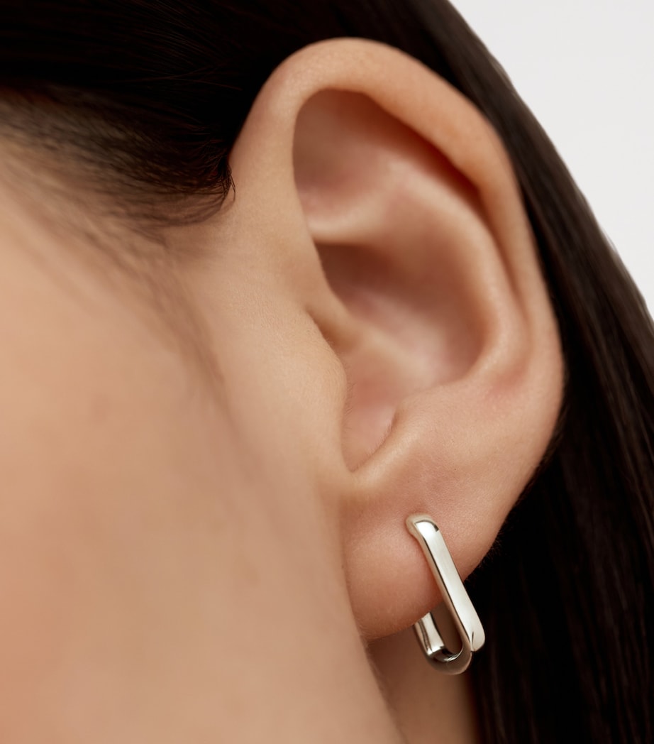 Monica Vinader Sterling Silver Mini Alta Huggie Earrings Sterling Silver Image 2