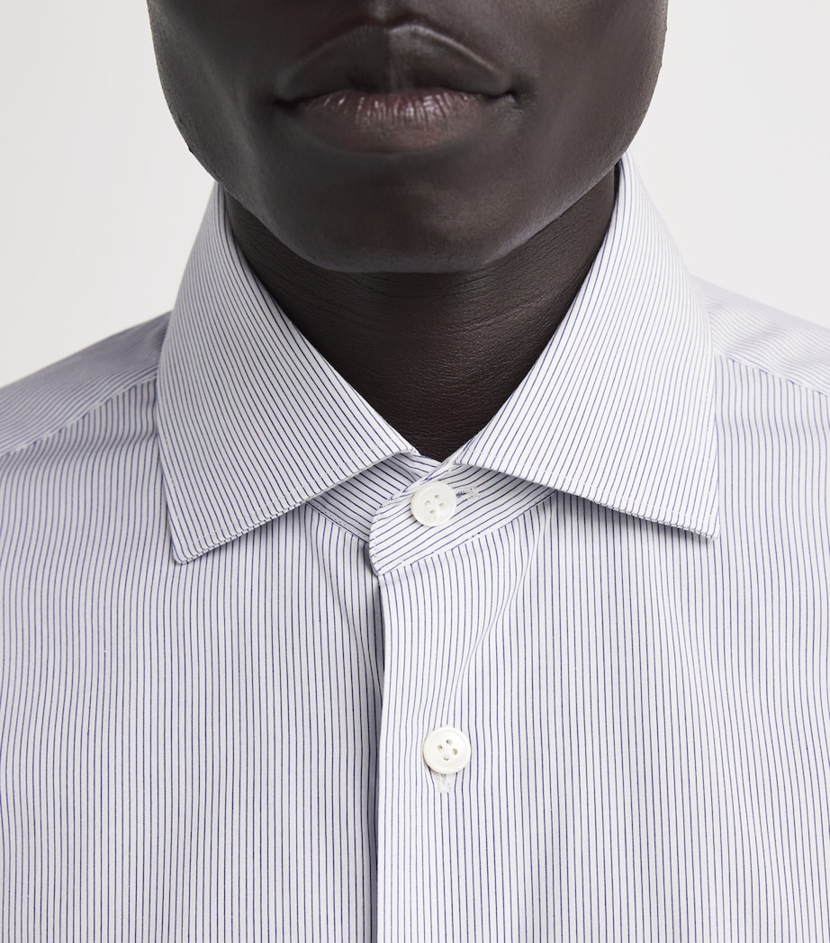 Cotton Stripe Shirt BLU Image 6